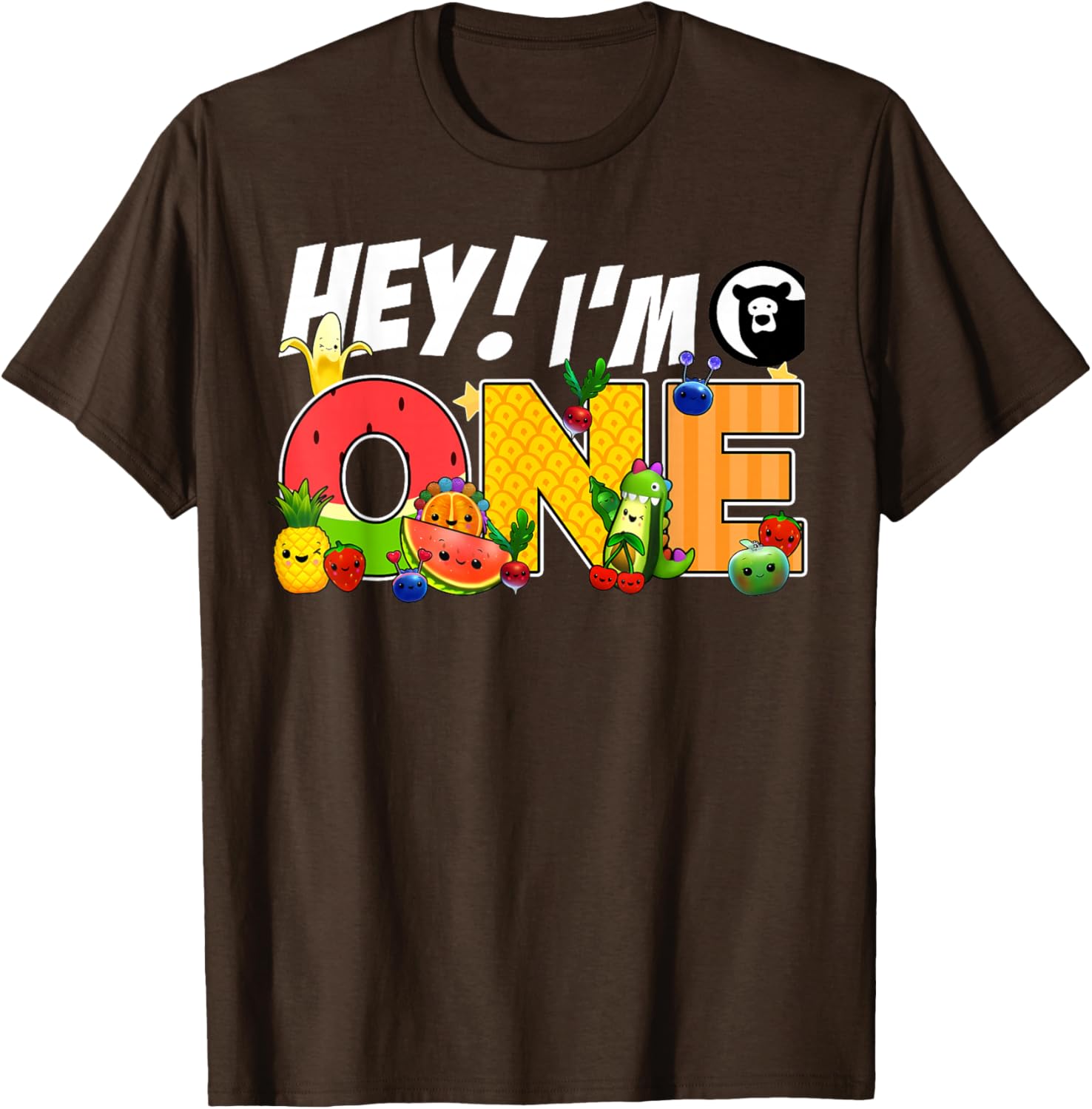 Funny Hey I'm One Birthday Boy T-Shirt for Kids with Cute Fruit Design - 22