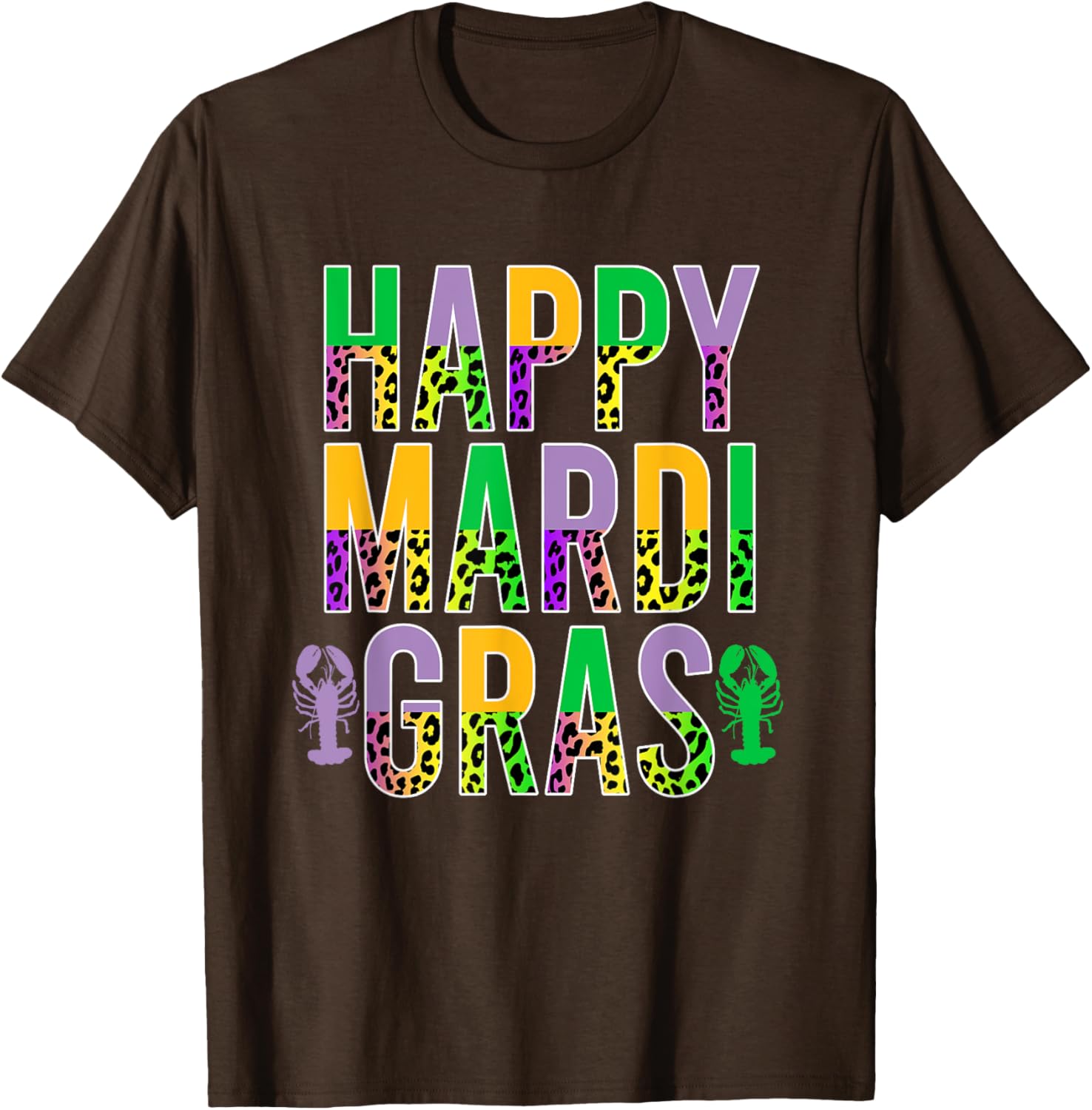 Happy Mardi Gras Leopard Print Crawfish T-Shirt for Men Women Kids - 10