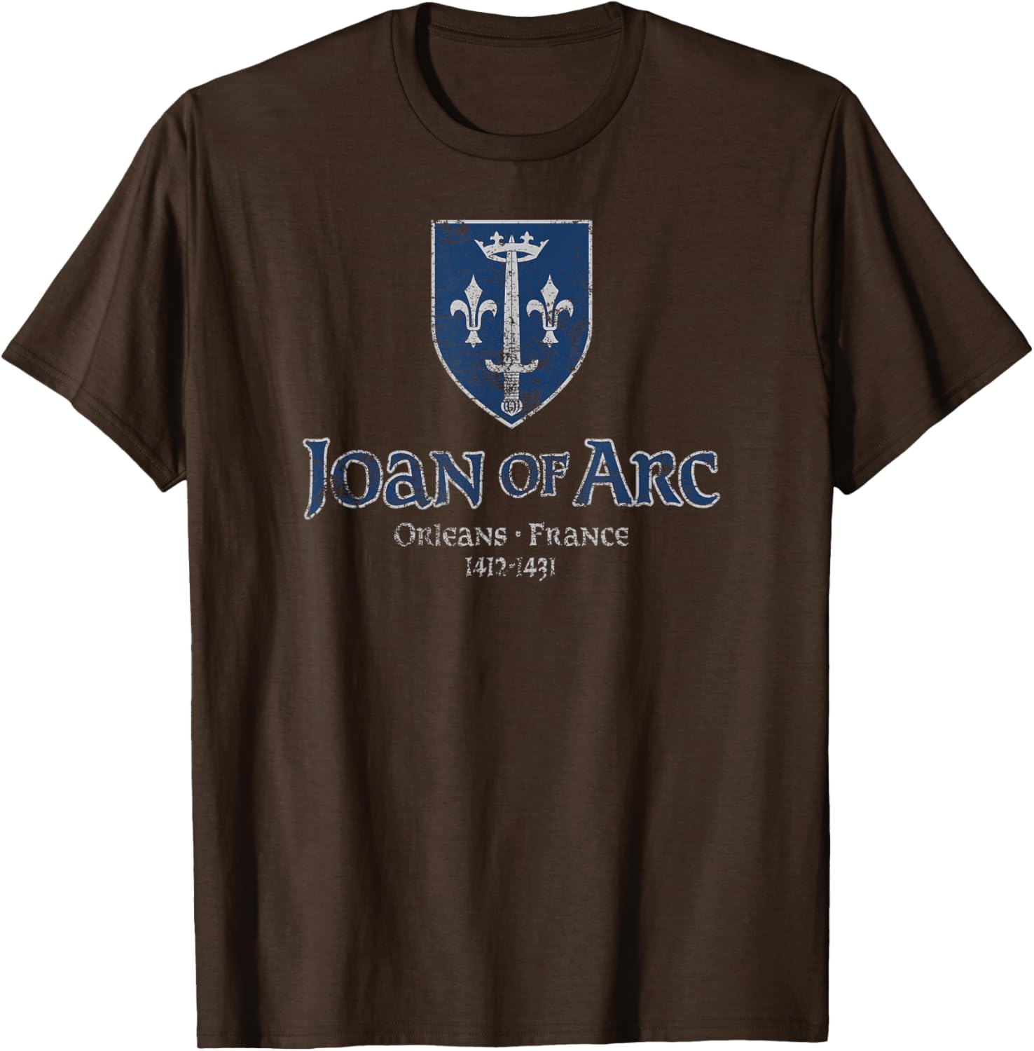Distressed Joan of Arc Crest Orleans T-Shirt for History Lovers - 16