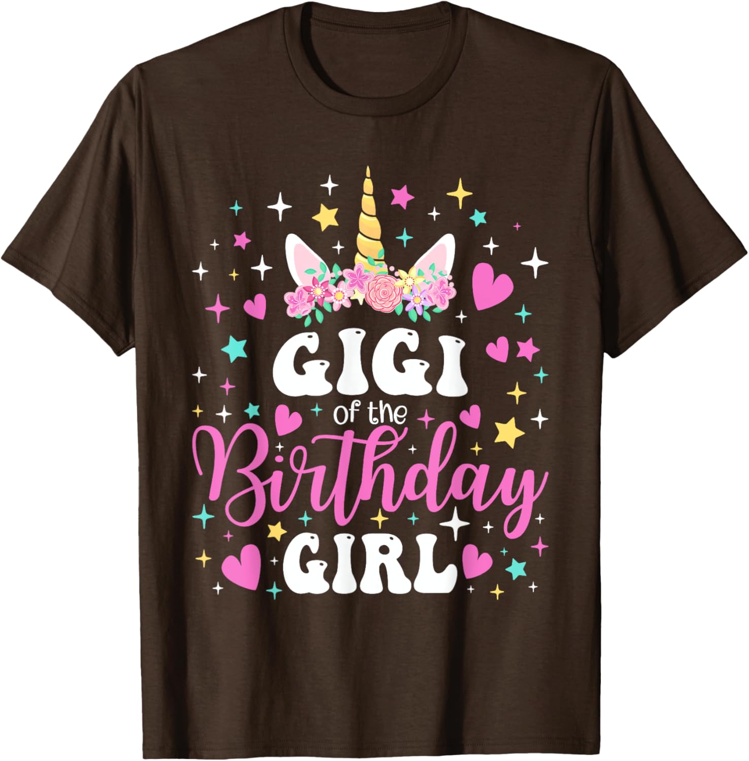 Unicorn Gigi Birthday Girl Family Matching Party Tee for Kids and Adults - 25
