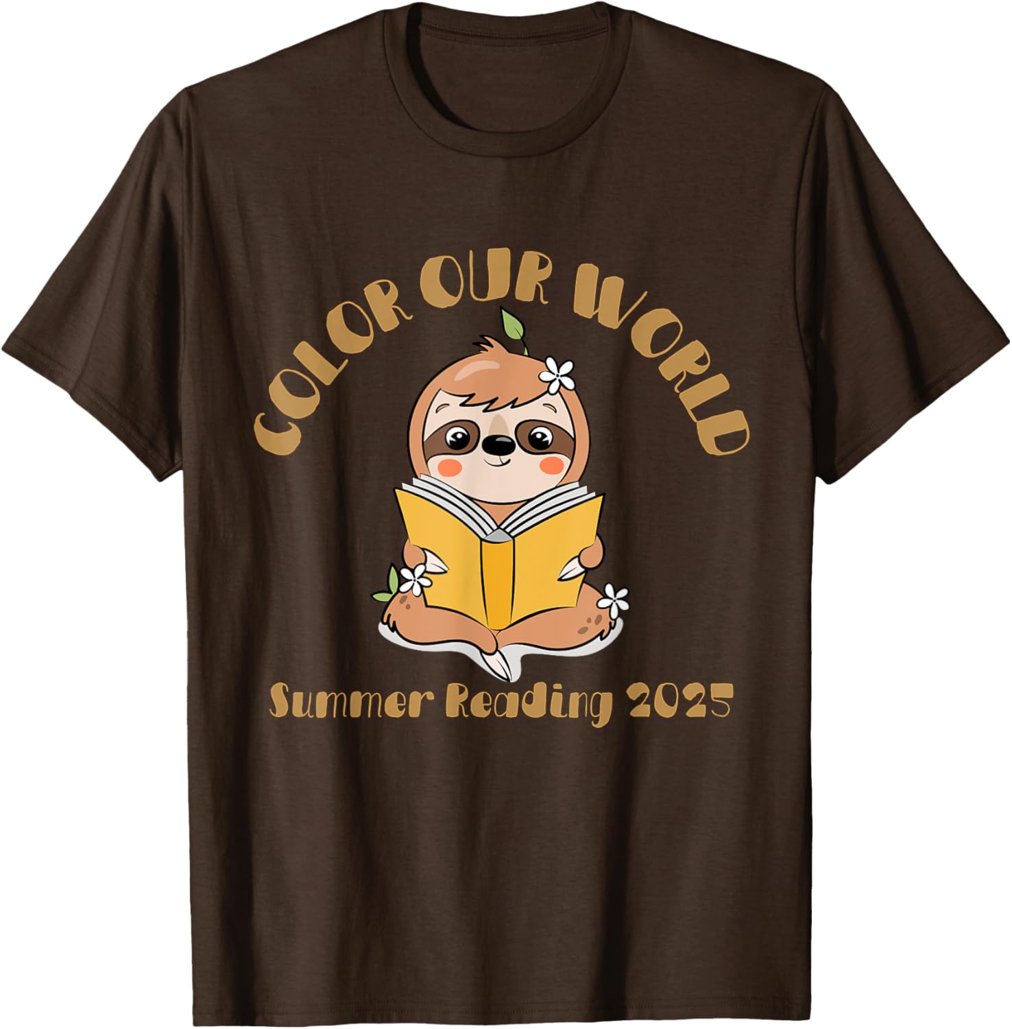Color Our World 2025 Summer Reading Program Sloth T-Shirt for Kids - 21