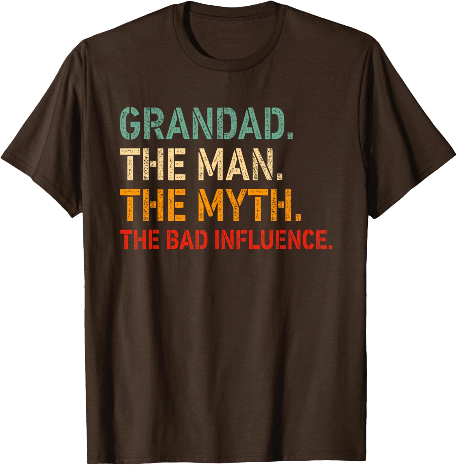 Funny GRANDAD T-Shirt for Men The Man The Myth The Bad Influence Apparel - 9