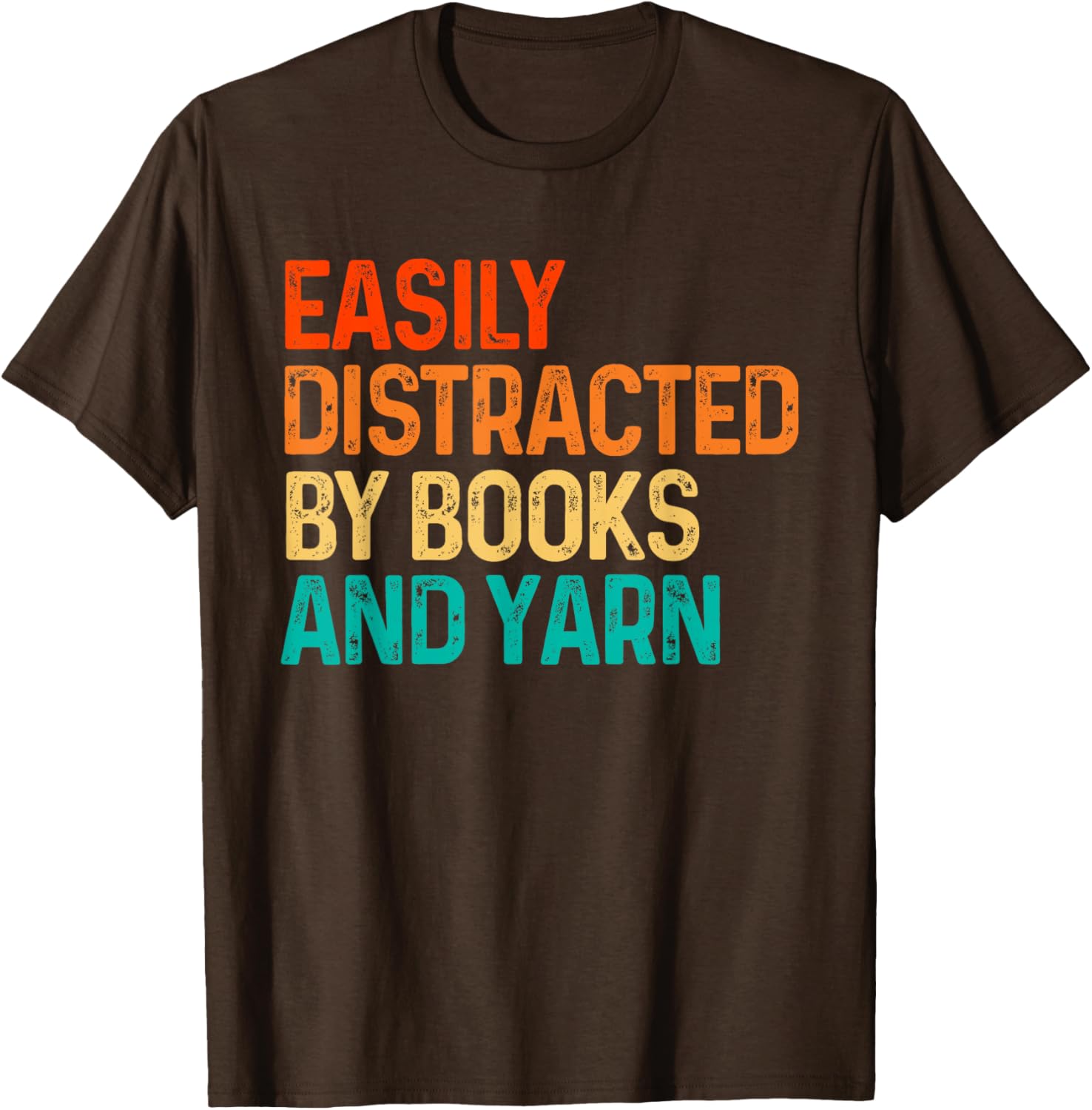 Easily Distracted By Books And Yarn Knitting Graphic T-Shirt for Book Lovers - 10