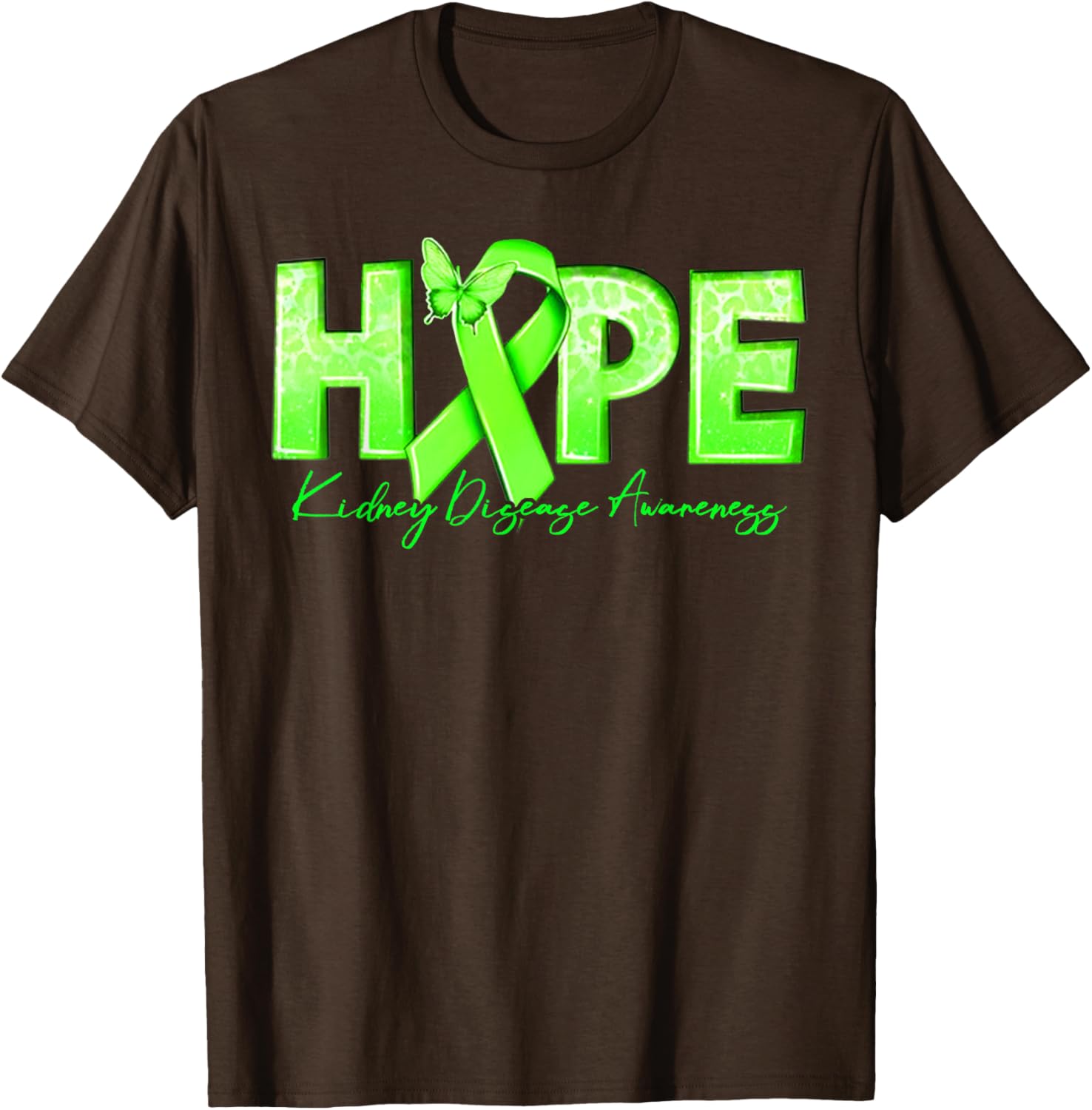 Hope Kidney Disease Awareness Green Ribbon T-Shirt for Renal Health Support - 15