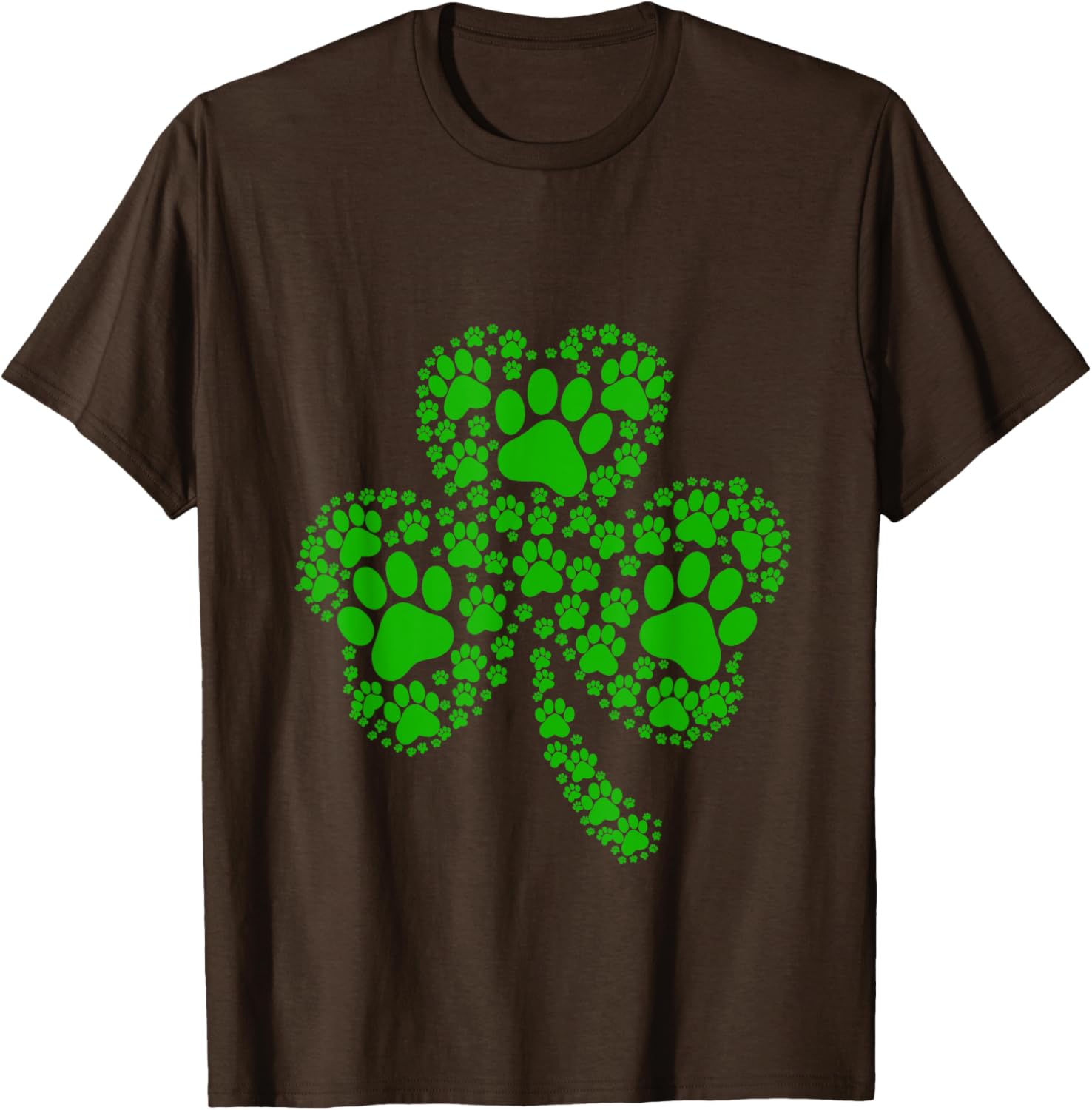 Irish Dog Lover T-Shirt with Shamrock and Paw Print for St Patricks Day - 11