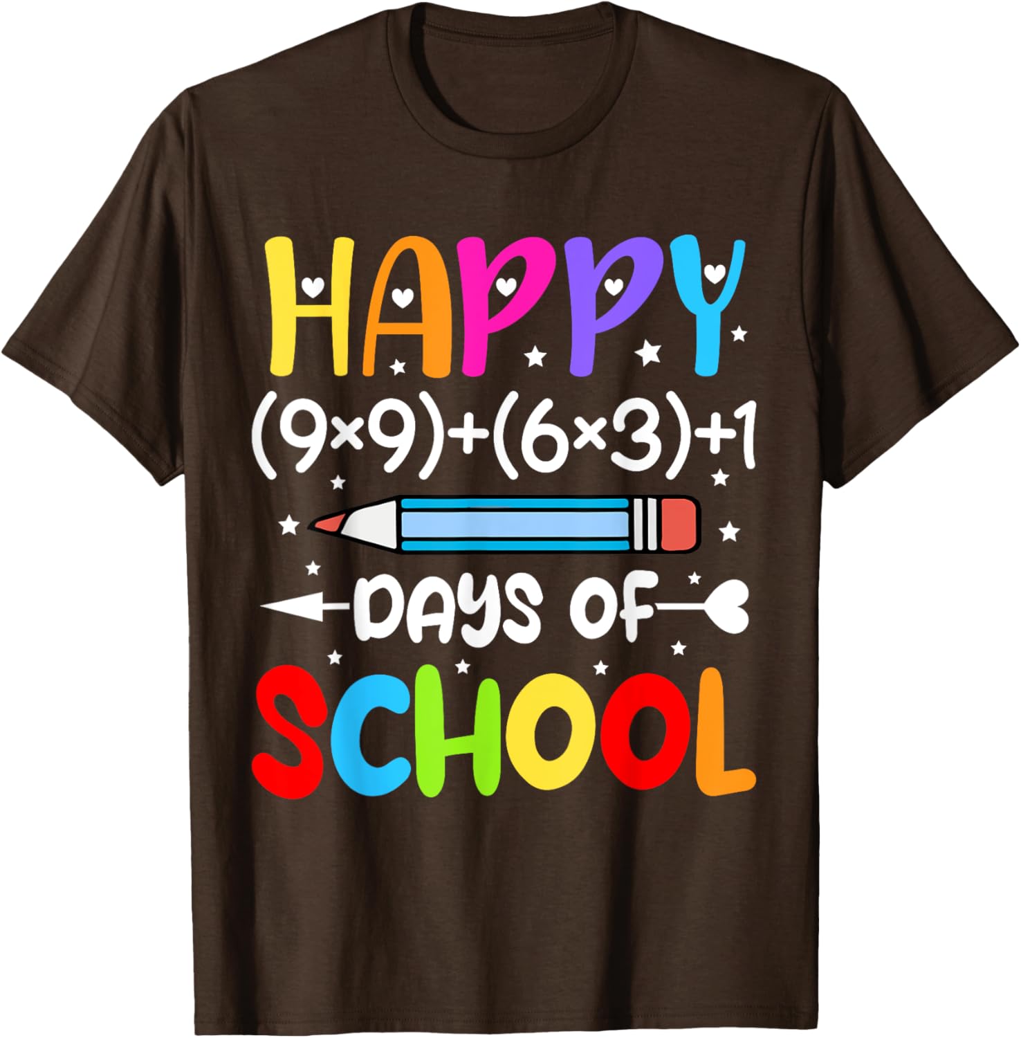 Happy 100th Day of School T-Shirt for Kids Fun Math Teacher Gift - 15