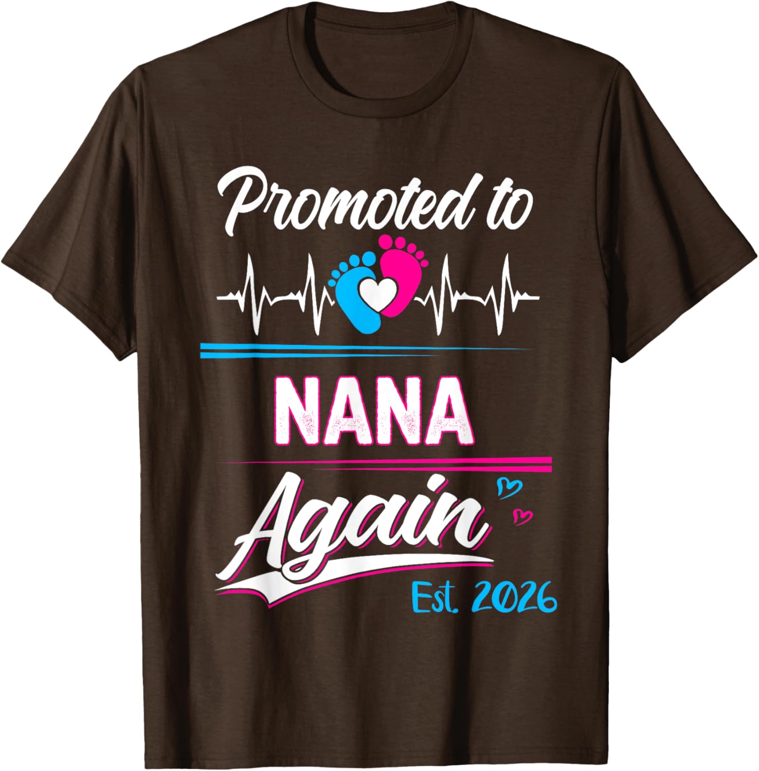 Promoted to Nana Again 2026 Pregnancy Announcement T-Shirt Gift - 1