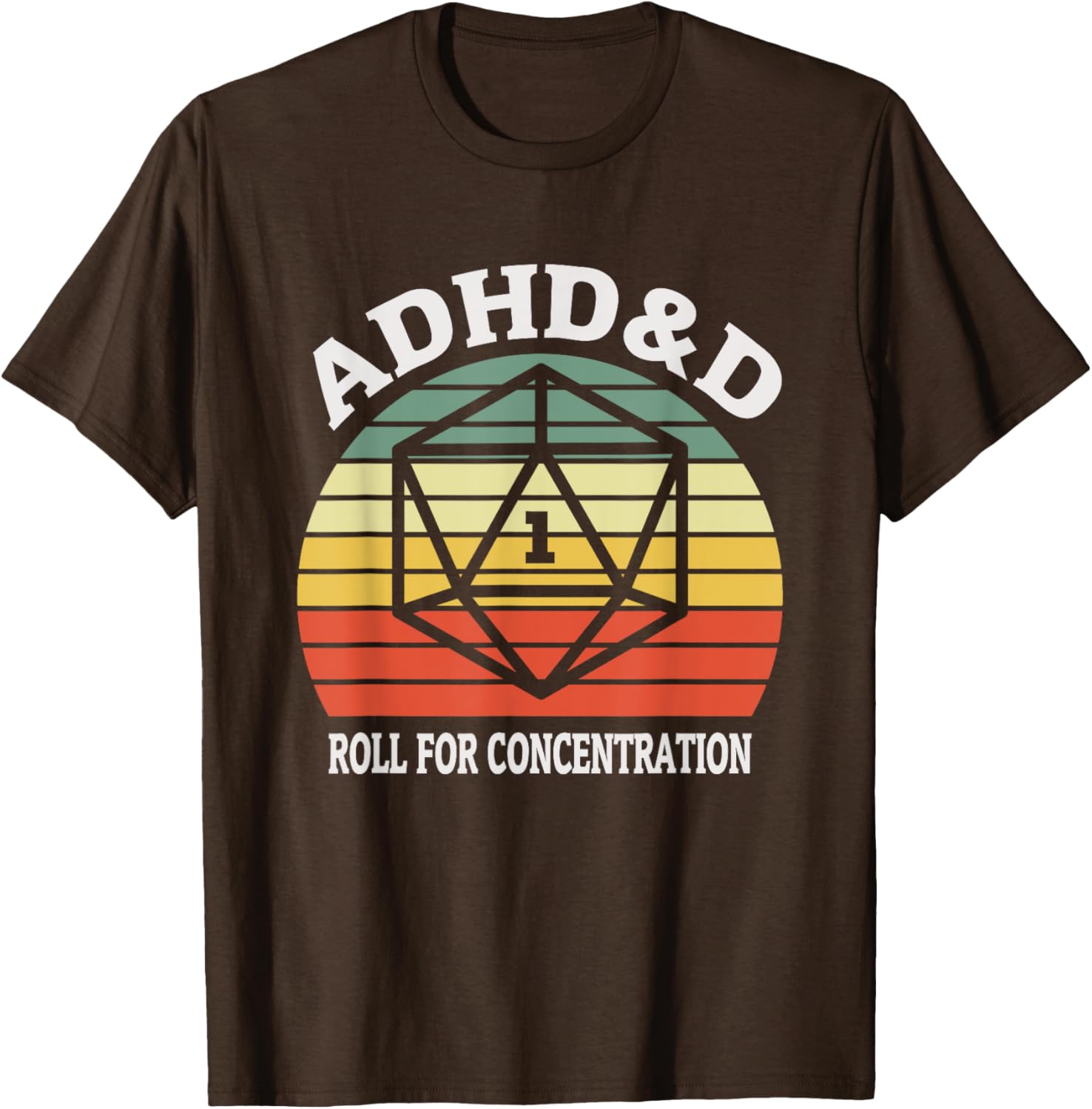 Funny ADHD&D Roll For Concentration Gamer T-Shirt for Tabletop Enthusiasts - 8