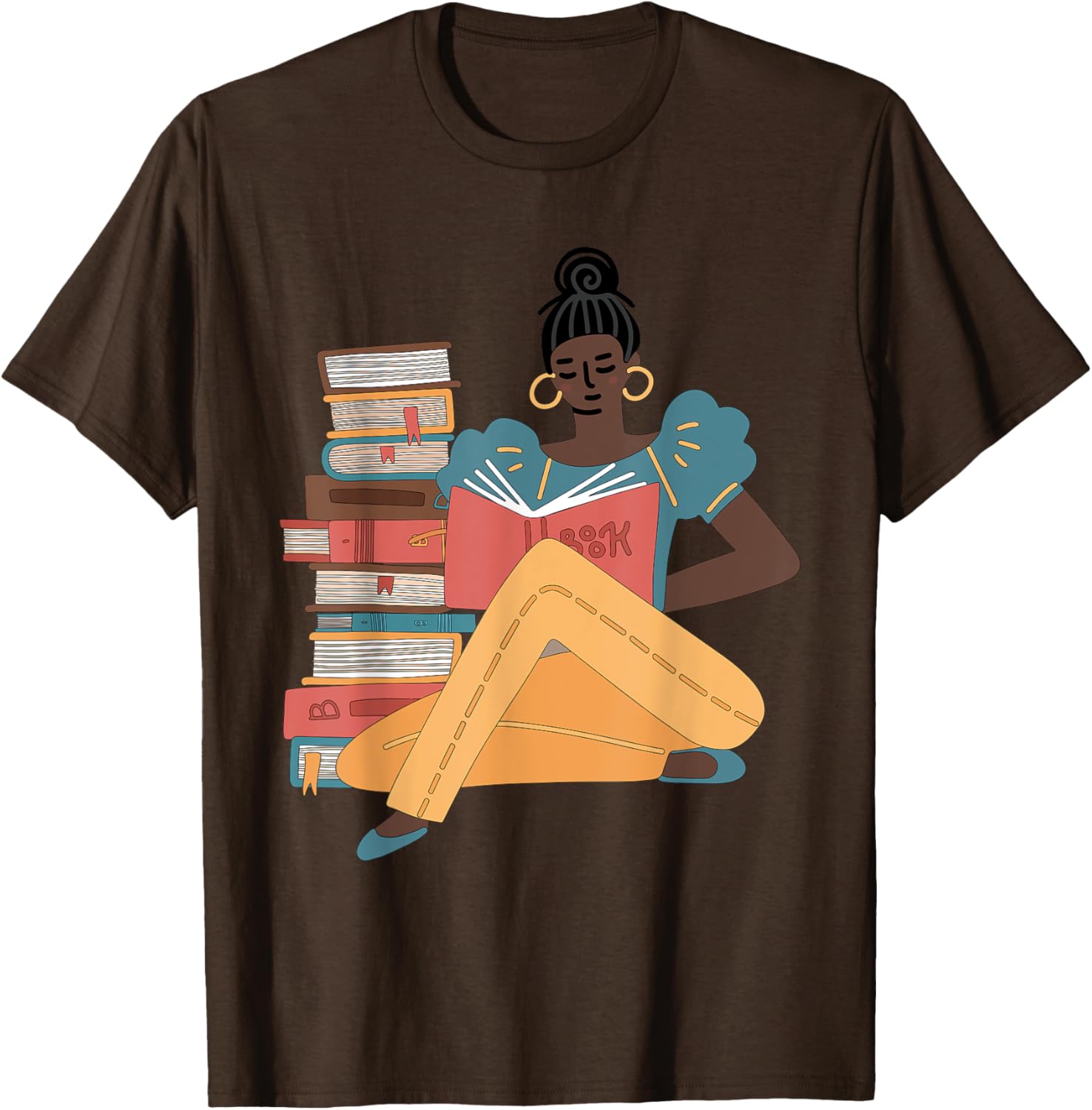 Black Brown Girls Read Books T-Shirt for Bookish Afro American Librarians - 16
