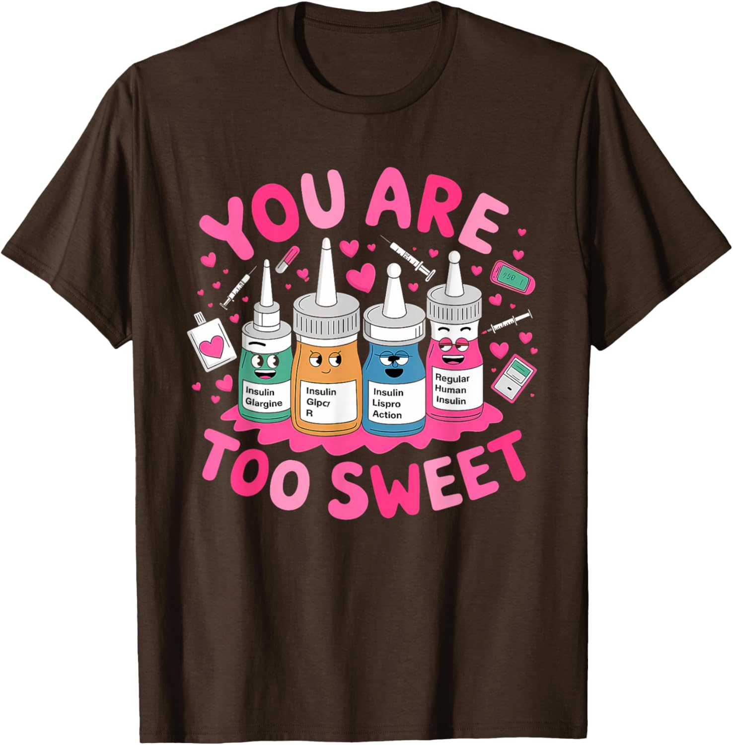 You Are Too Sweet Valentine's Day T-Shirt for ICU NICU PICU ER Nurses - 7