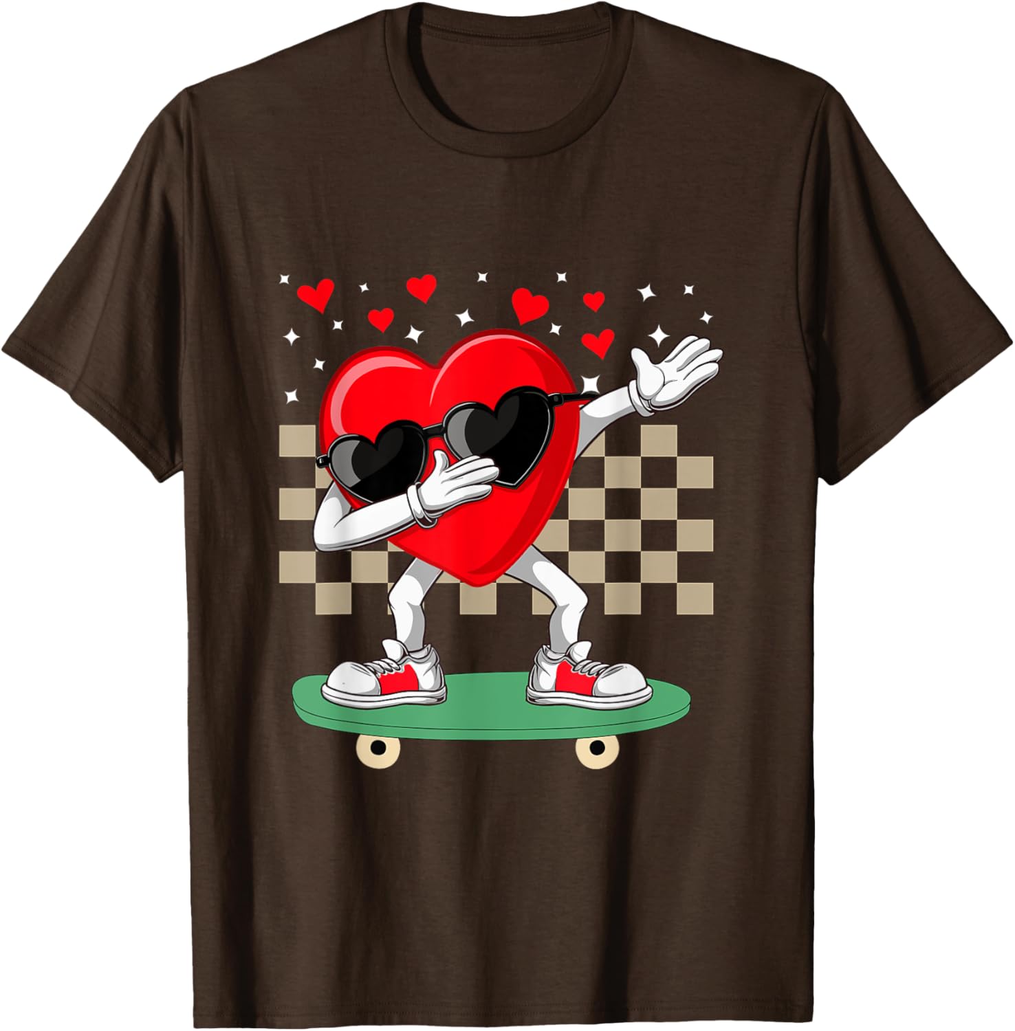 Dabbing Heart Skateboarding Dab Dance T-Shirt for Valentine's Day Fun - 3
