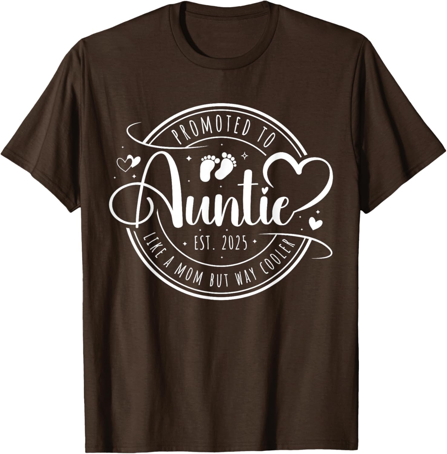 Promoted to Auntie Est 2025 Cute Mother's Day T-Shirt Gift Idea - 3