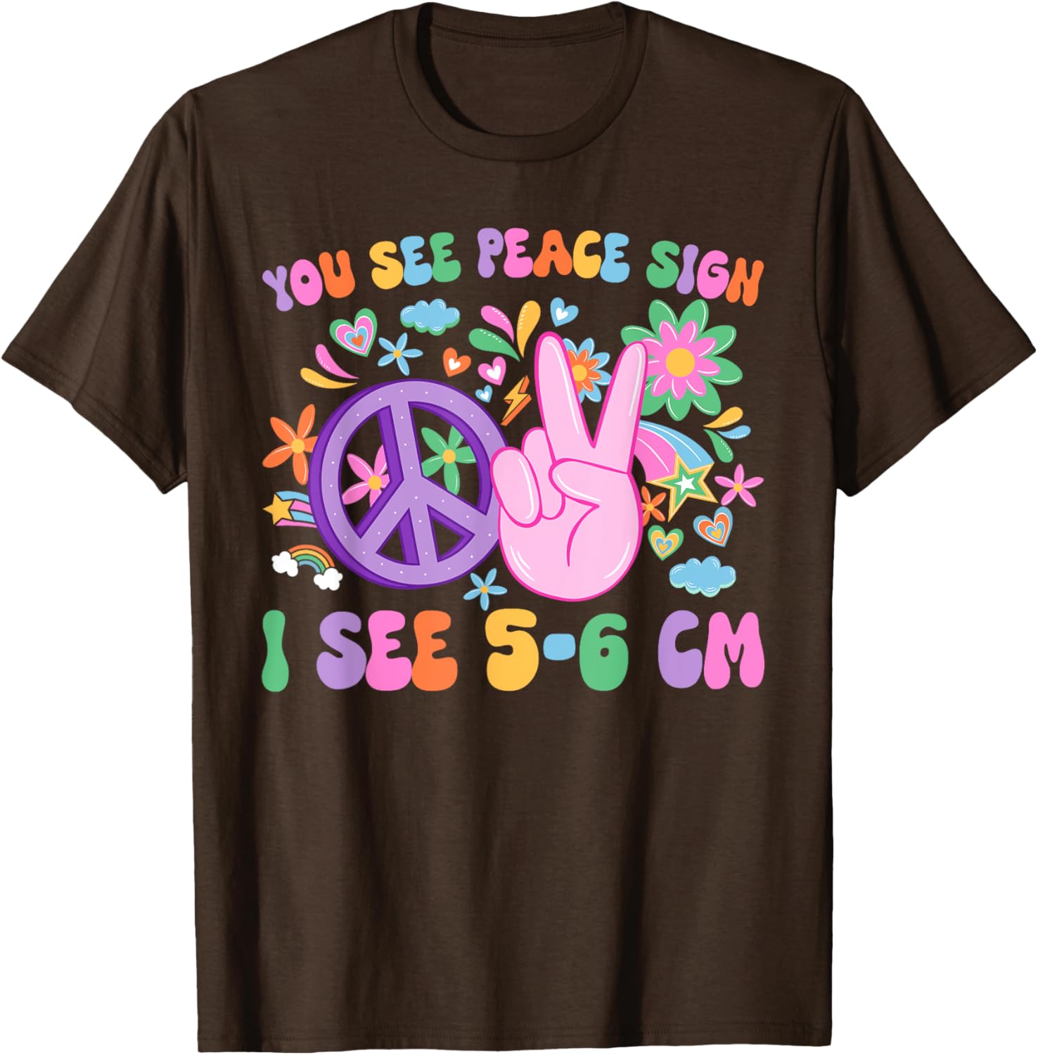 Funny L&D Nurse NICU T-Shirt - You See Peace Sign I See Uterus Design - 5