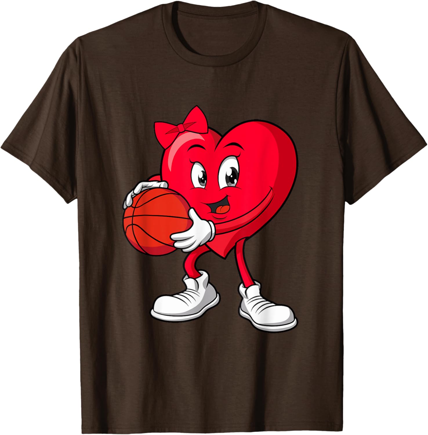 Cute Red Heart Basketball T-Shirt for Girls Perfect for Valentine's Day - 18