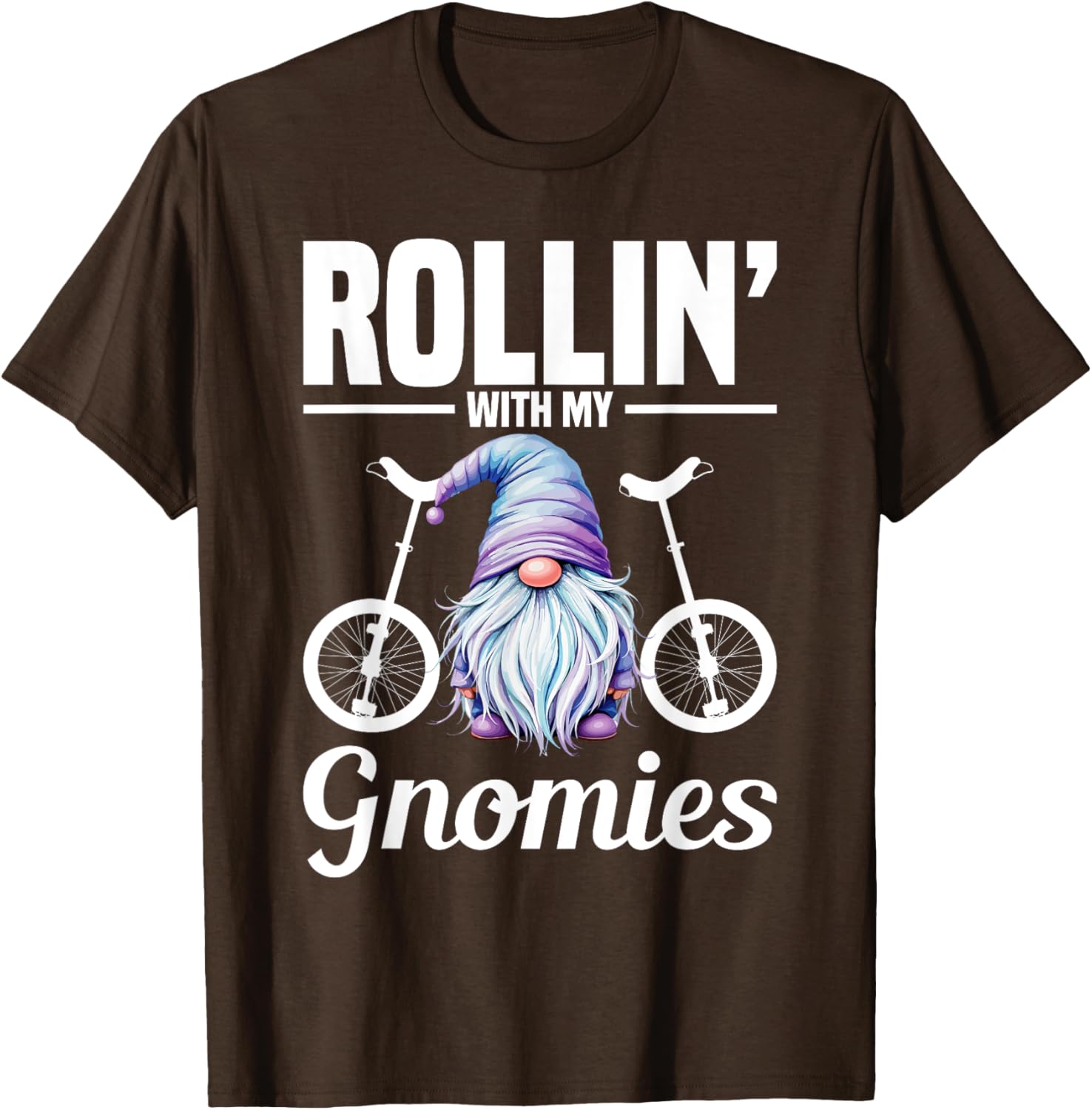 Monocycle Riding Gnomies Unicyclist T-Shirt Fun Apparel for Cyclists - 11