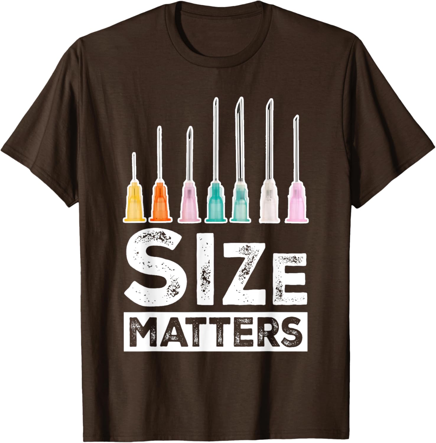 Size Matters Nurse Hypodermic Needle T-Shirt Fun Medical Apparel - 1