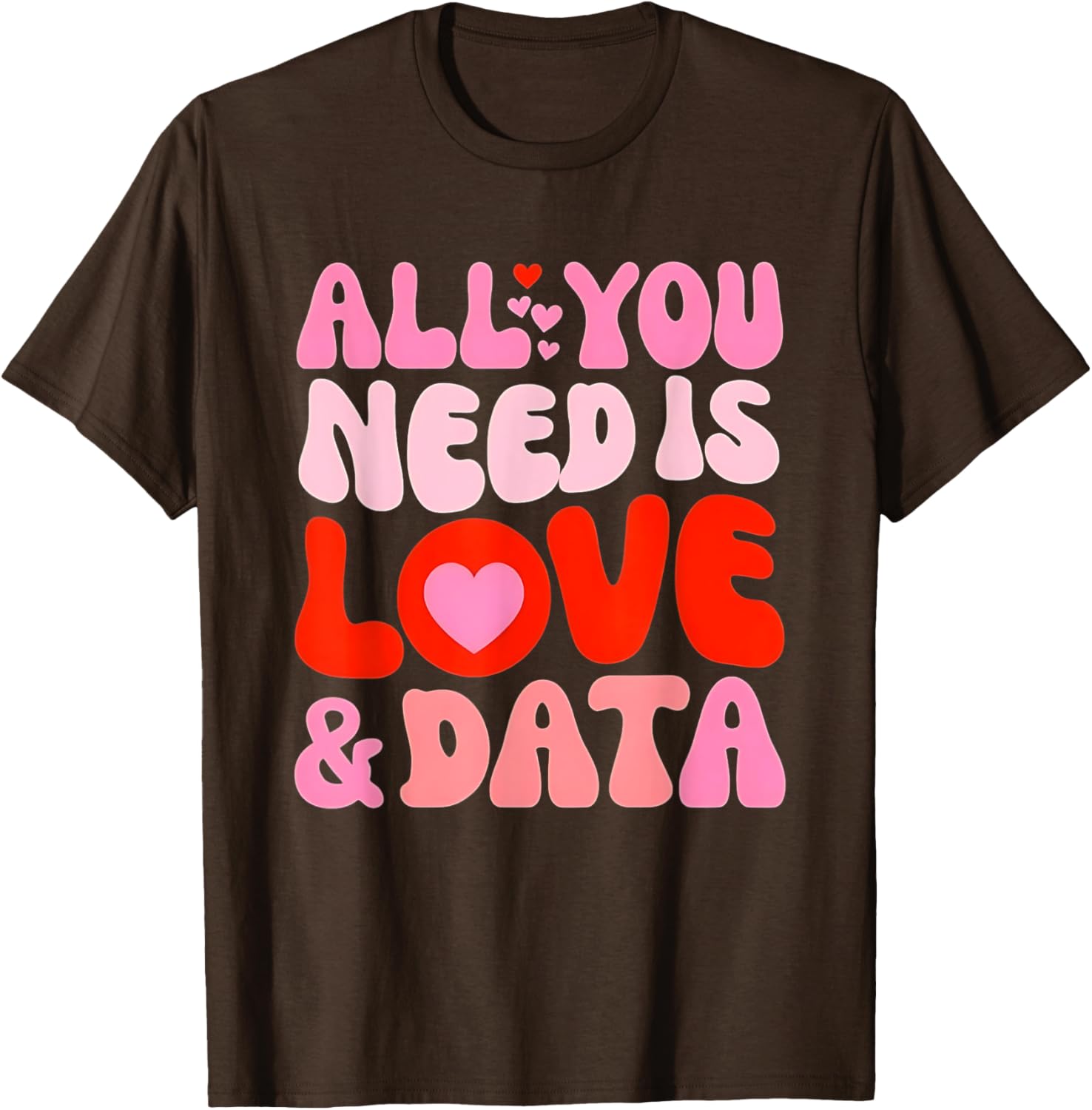 Retro Love and Data Teacher Valentine's Day T-Shirt for Educators - 15