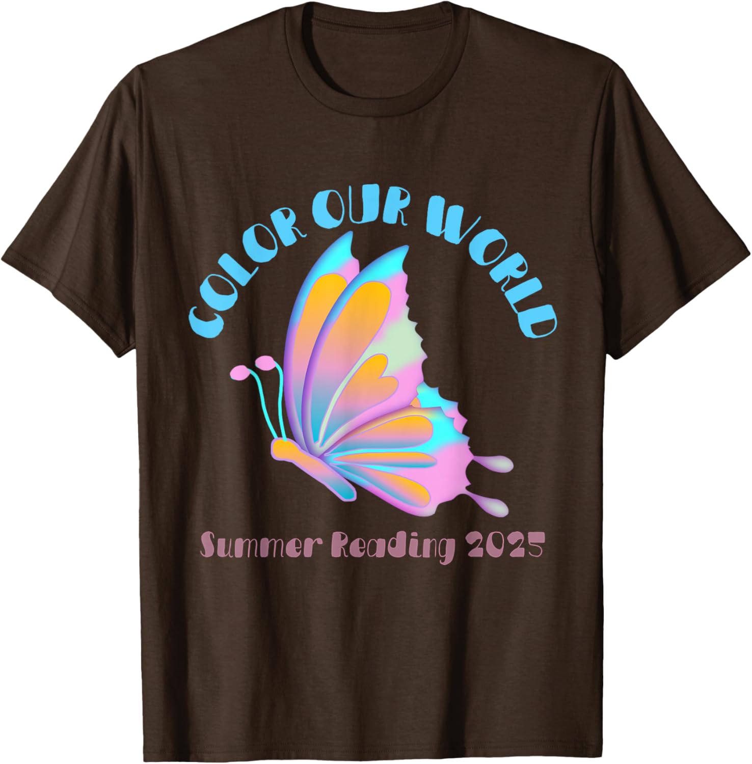 Color Our World Summer 2025 Butterfly T-Shirt for Reading Enthusiasts - 7