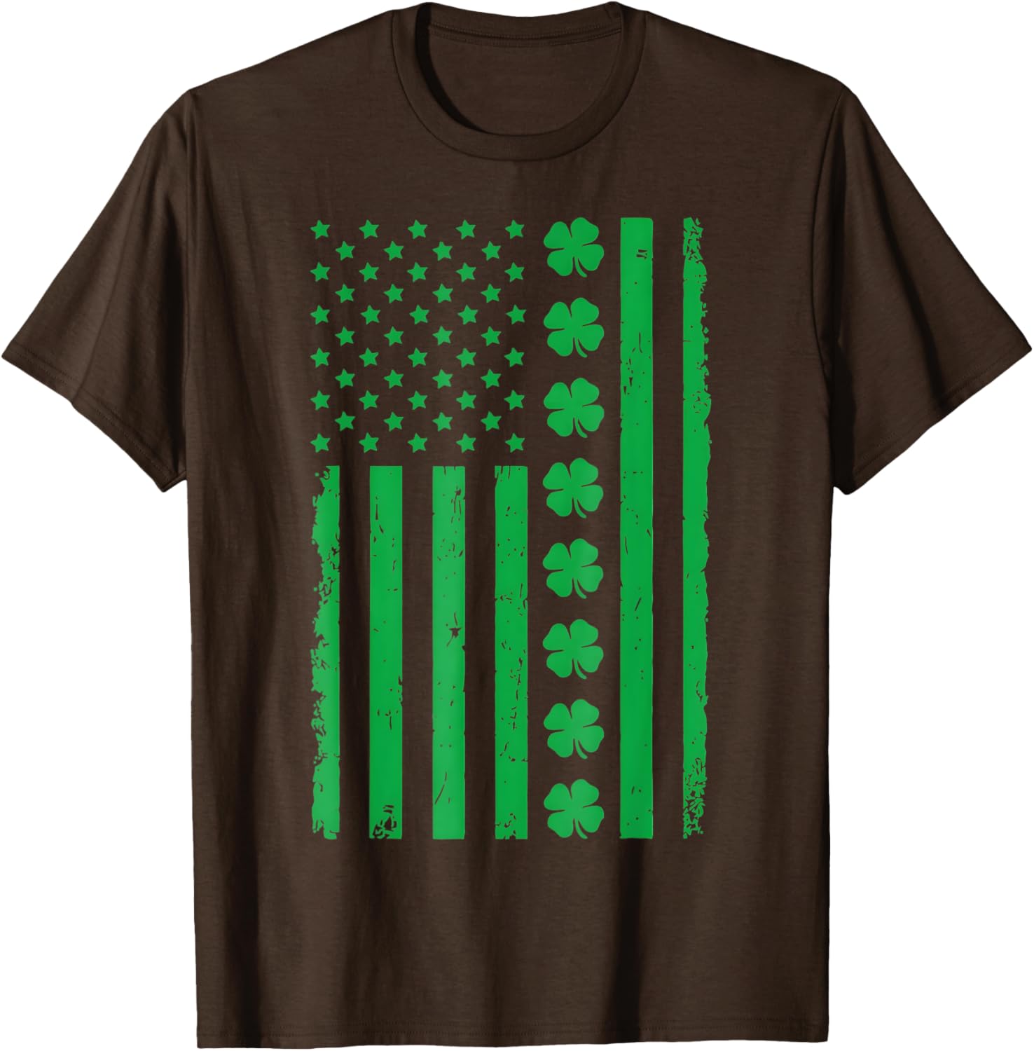 Stunning US American Flag T-Shirt with Shamrocks for St. Patrick's Day - 13