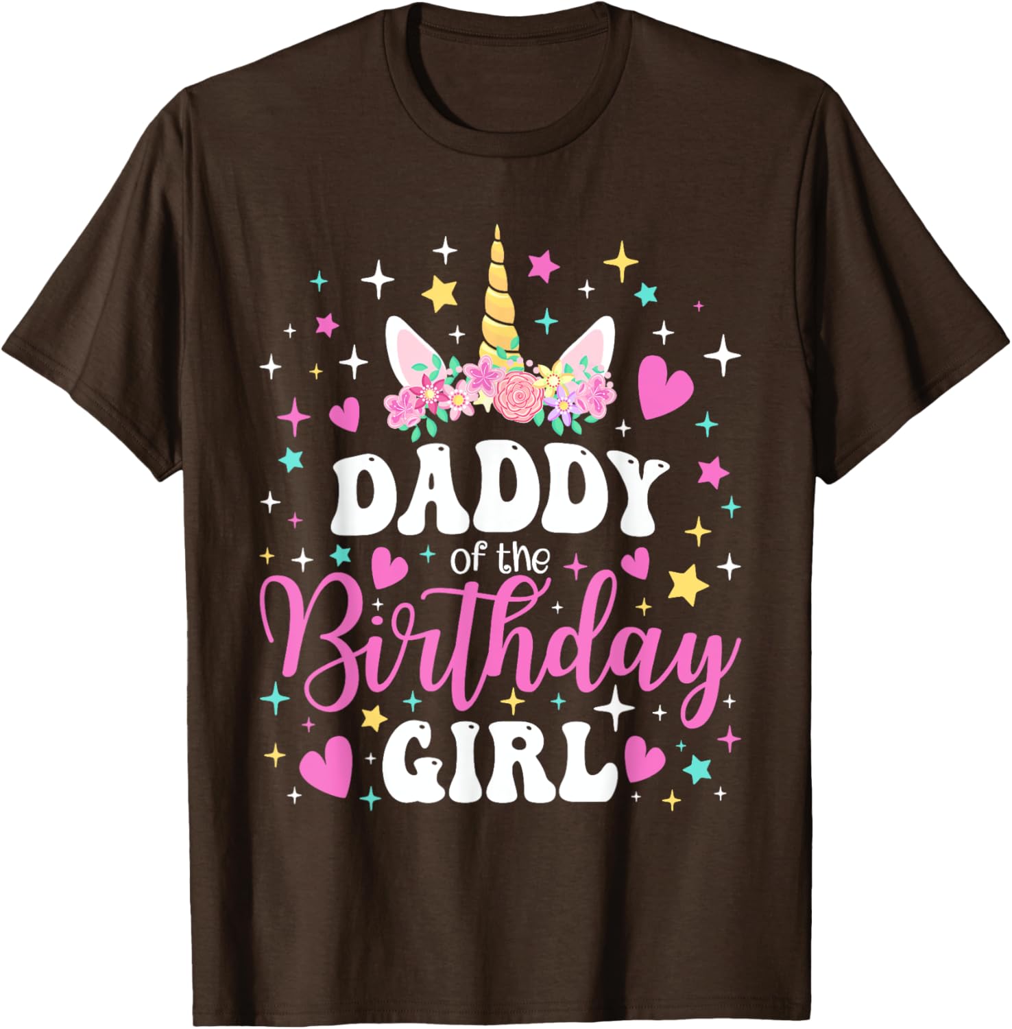 Family Matching Unicorn Daddy T-Shirt for Birthday Girl Celebration - 8