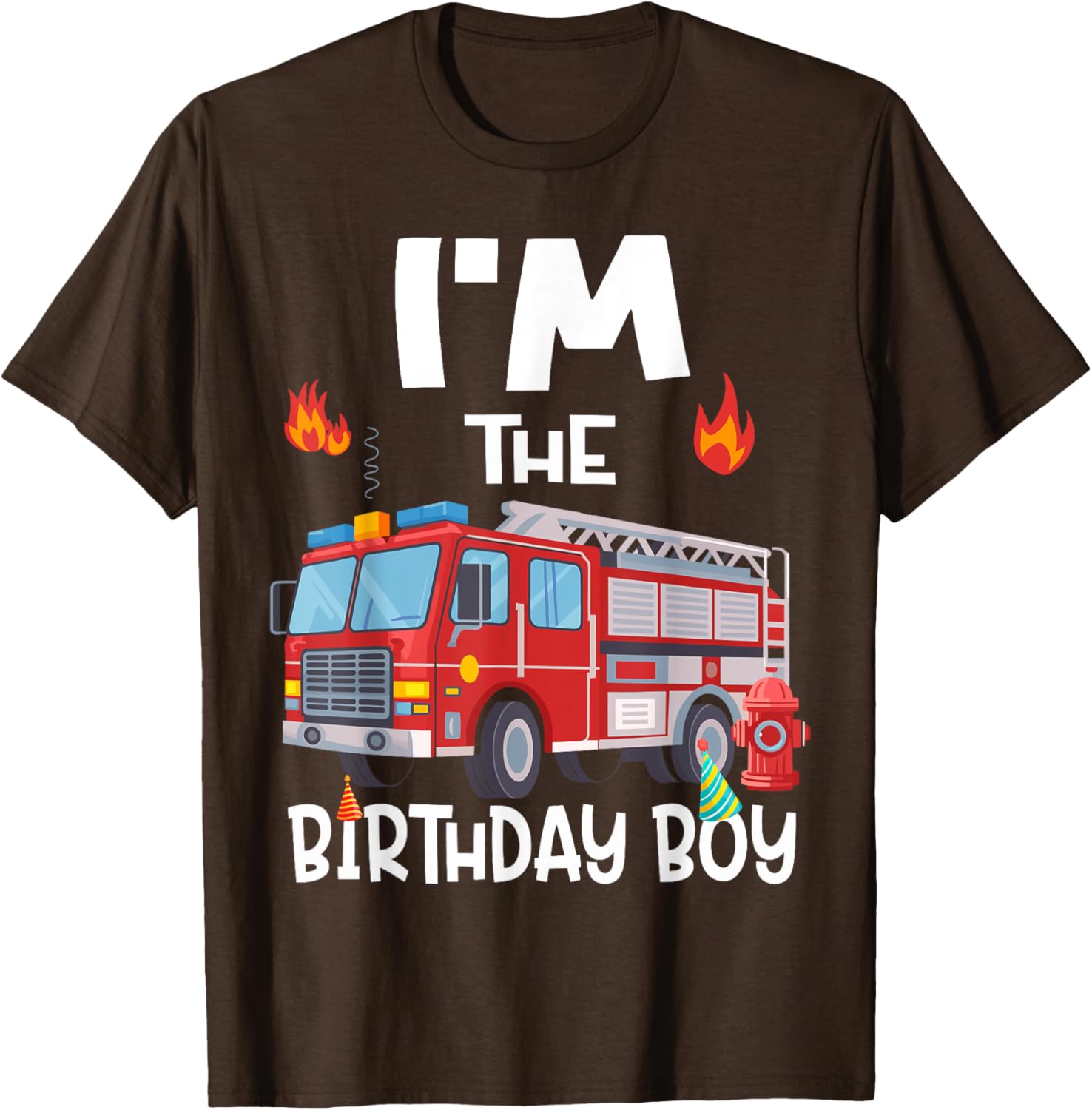 Birthday Boy Fire Truck Firefighter Family T-Shirt for Fun Celebrations - 2