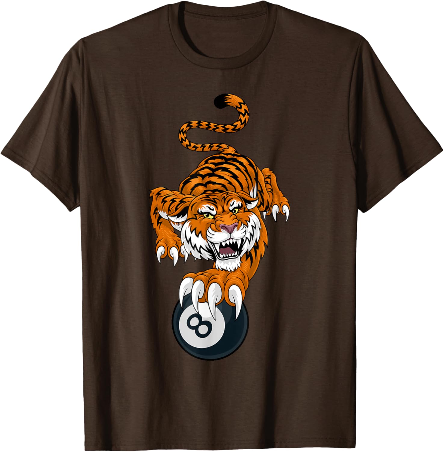Tiger Angry Pool 8 Ball Billiards Cartoon Character T-Shirt for Fun Style - 23