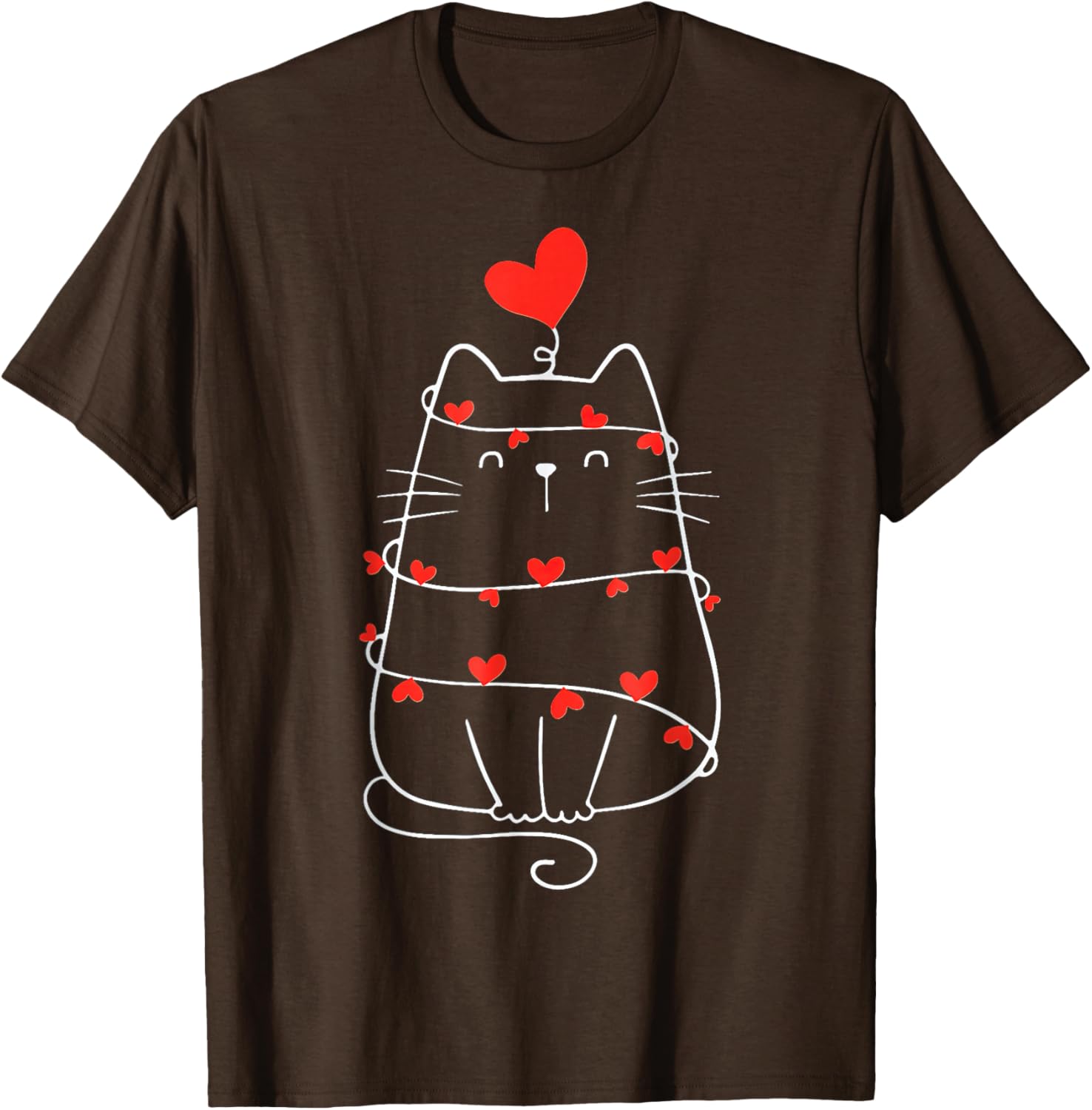 Funny Heart Cat Valentine's Day T-Shirt for Cat Lovers - 5