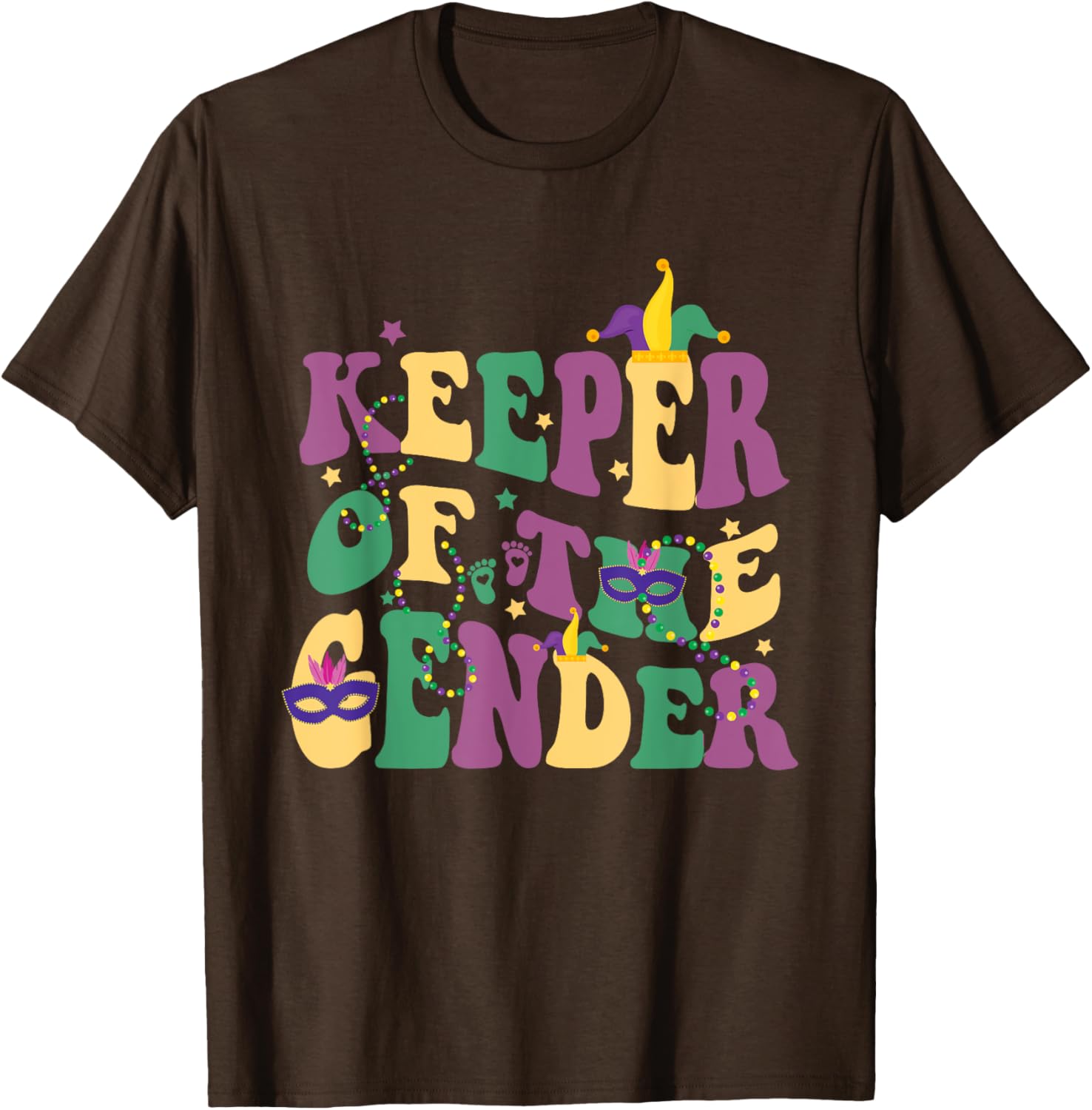 Keeper Of The Gender Reveal Mardi Gras Baby Shower T-Shirt for Fun Celebrations - 29