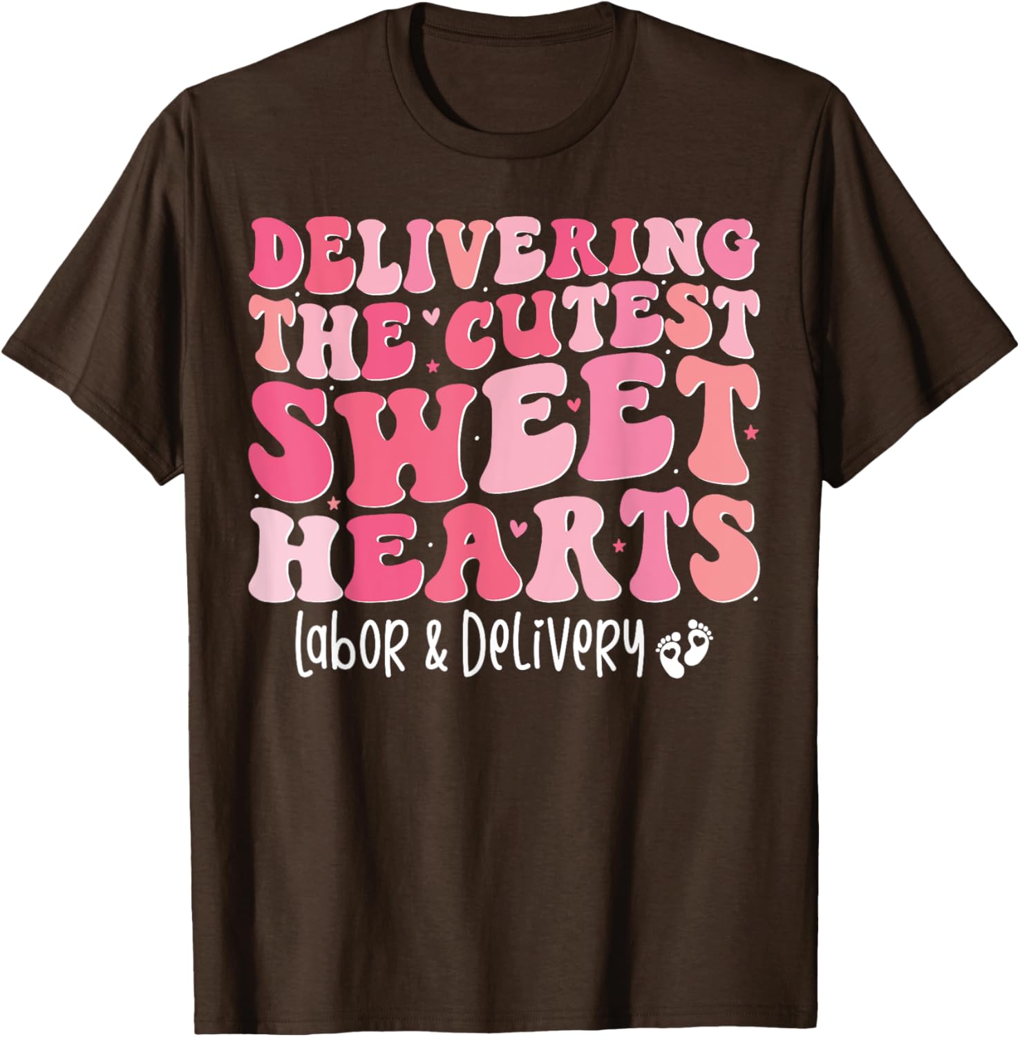 Groovy Labor and Delivery Nurse Valentine's Day T-Shirt for Nurses - 6
