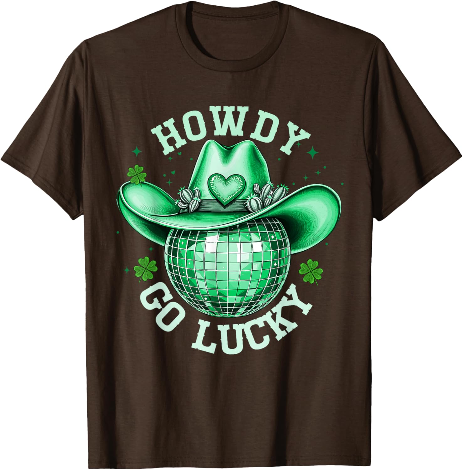 Howdy Go Lucky Disco Western Irish Shamrock T-Shirt for St. Patrick's Day - 13