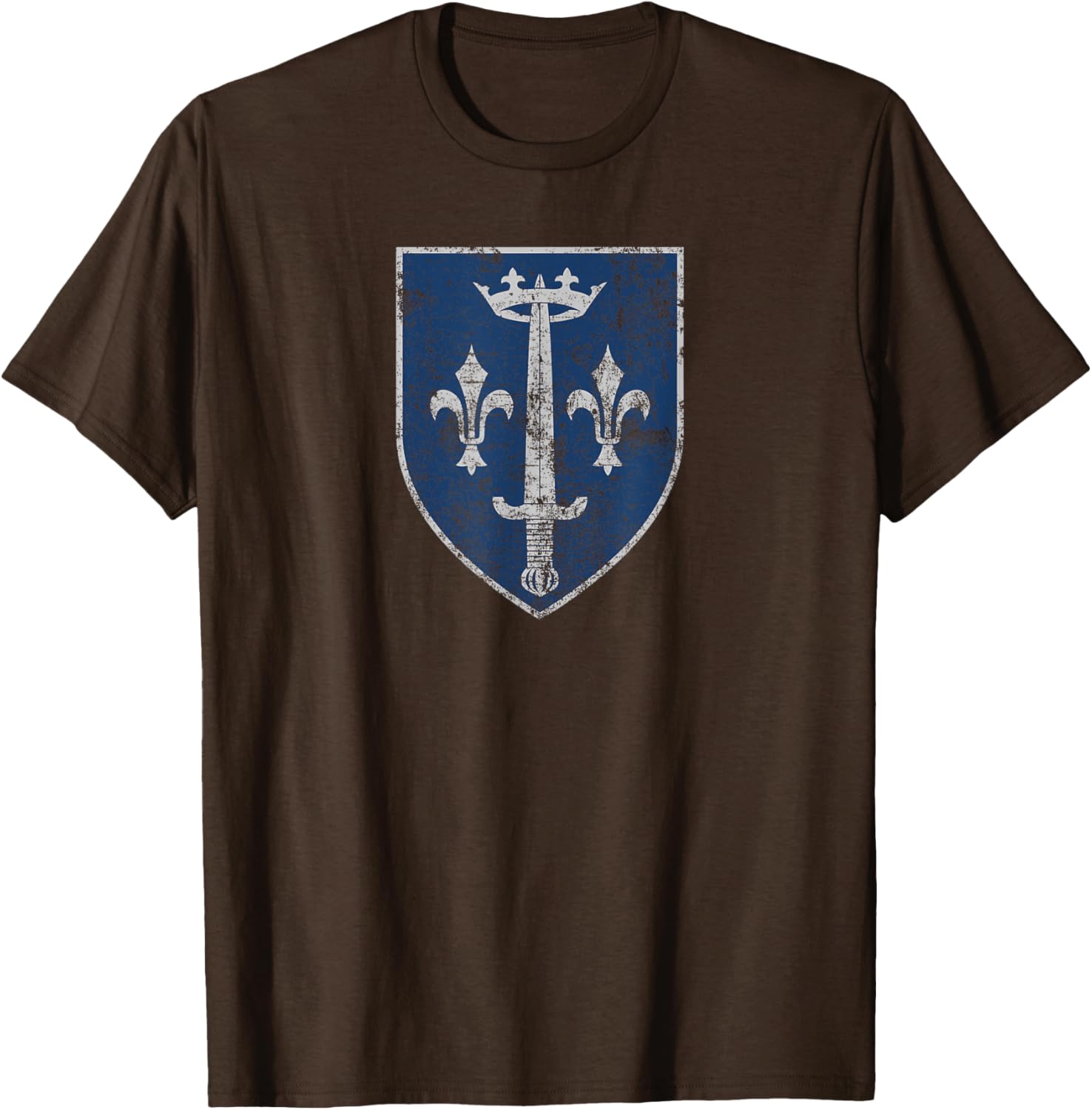 Family Crest of Saint Joan of Arc Distressed Print T-Shirt for Everyone - 15