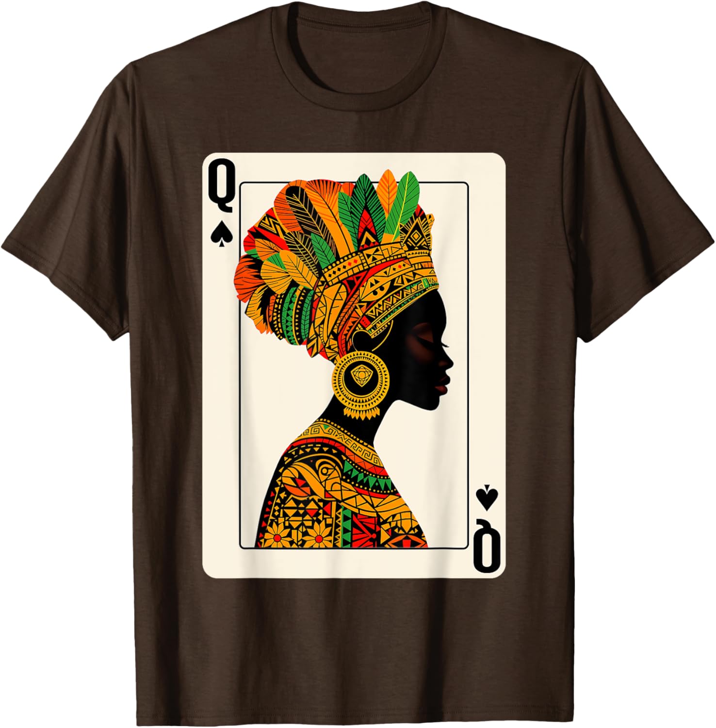 Black Queen of Spades Card Game T-Shirt Celebrating Proud Black Women - 9