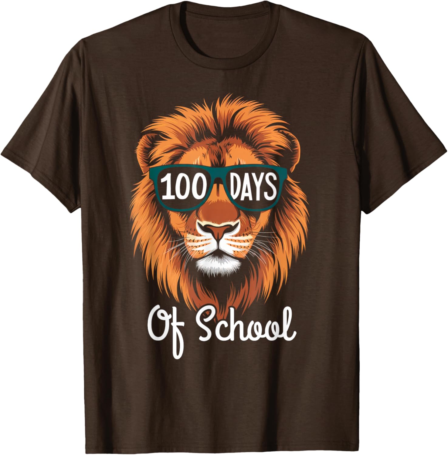Cool Lion 100 Days Smarter Kids T-Shirt for 100th Day of School Fun - 8