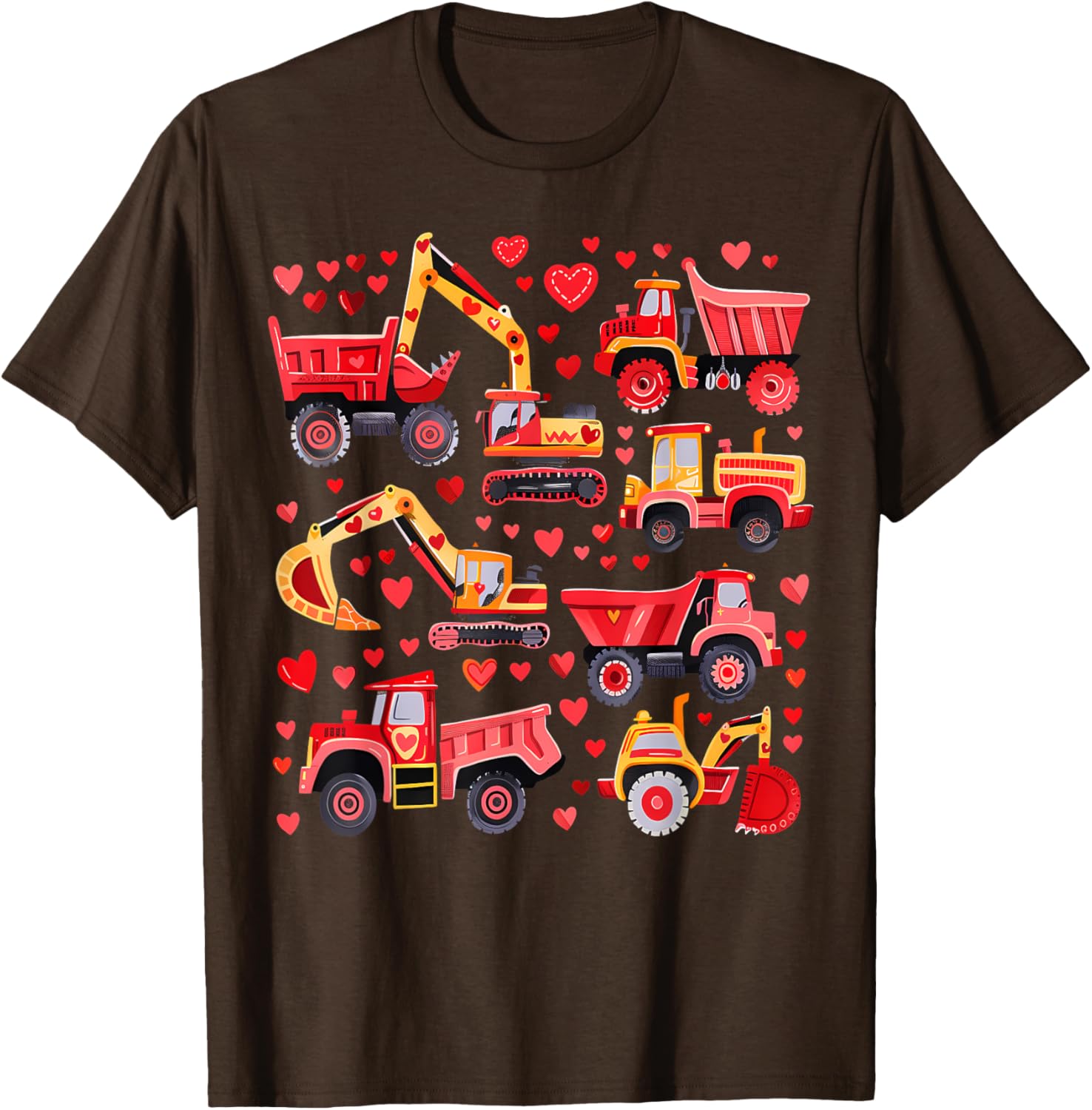 Loads of Love Construction Trucks Valentine's Day T-Shirt for Toddler Boys - 14