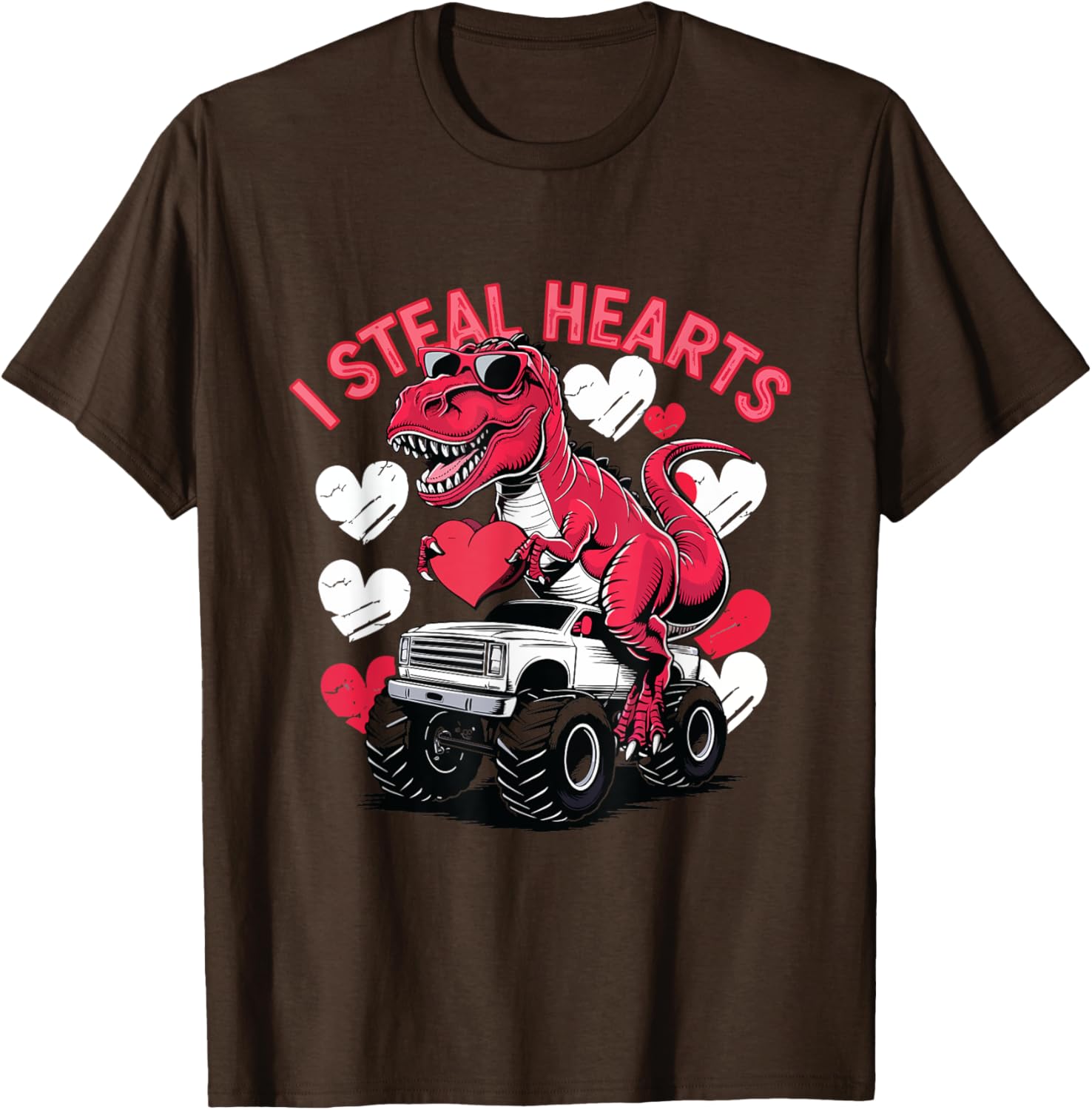 I Steal Hearts Toddler T-Rex Valentine's Day Shirt for Baby Boys - 19