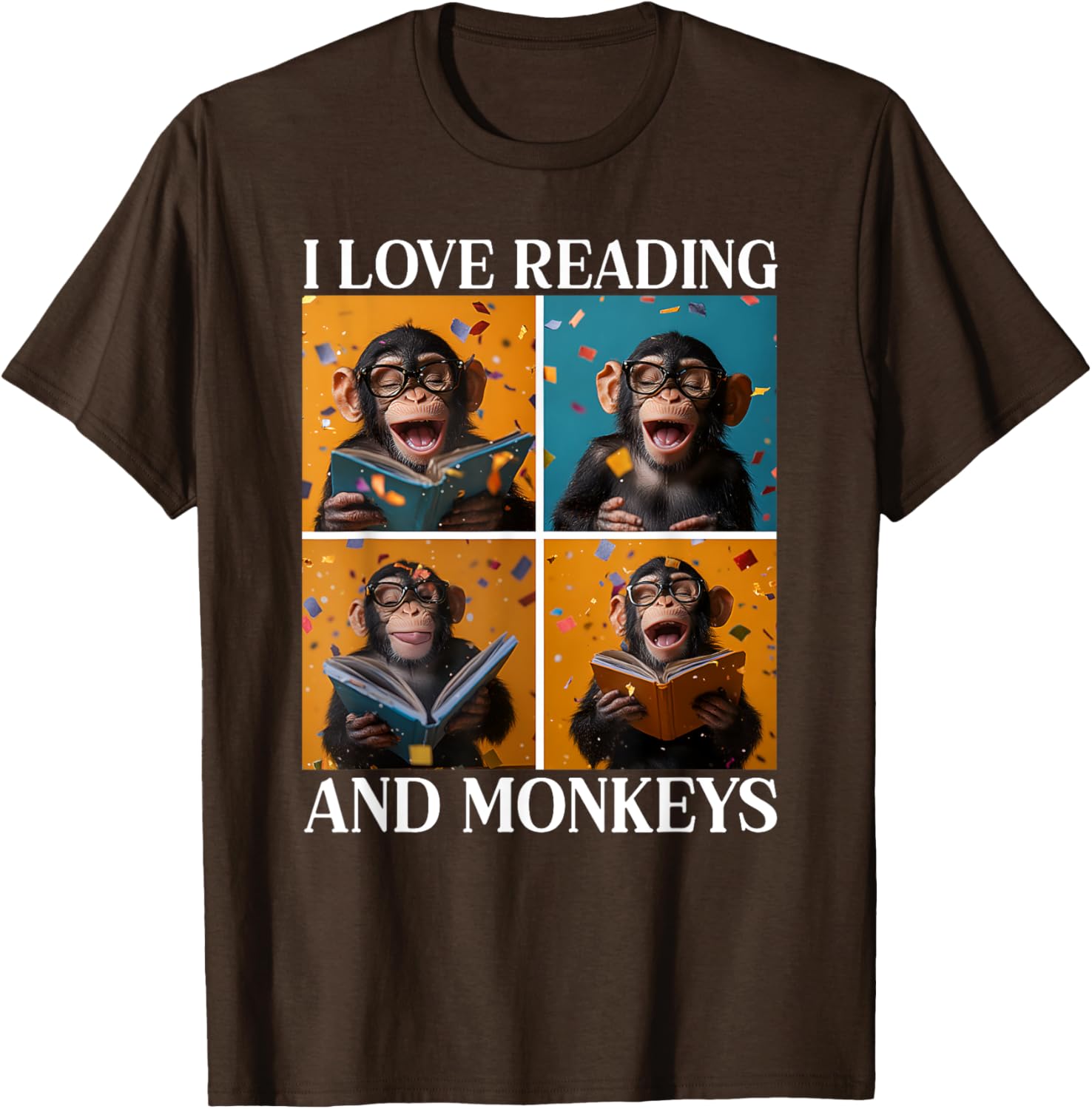 Adorable Love Reading and Monkeys T-Shirt for Book Lovers and Kids - 19