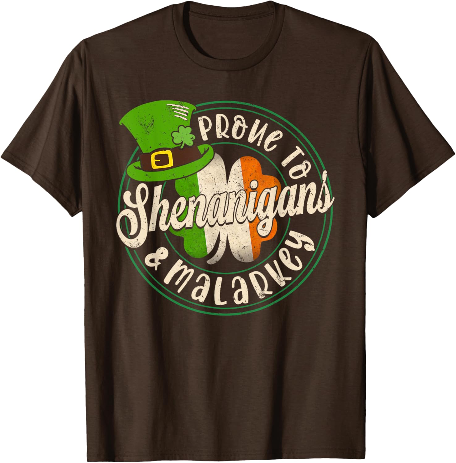 Prone to Shenanigans Fun St Patrick's Day Clover T-Shirt for All Ages - 15