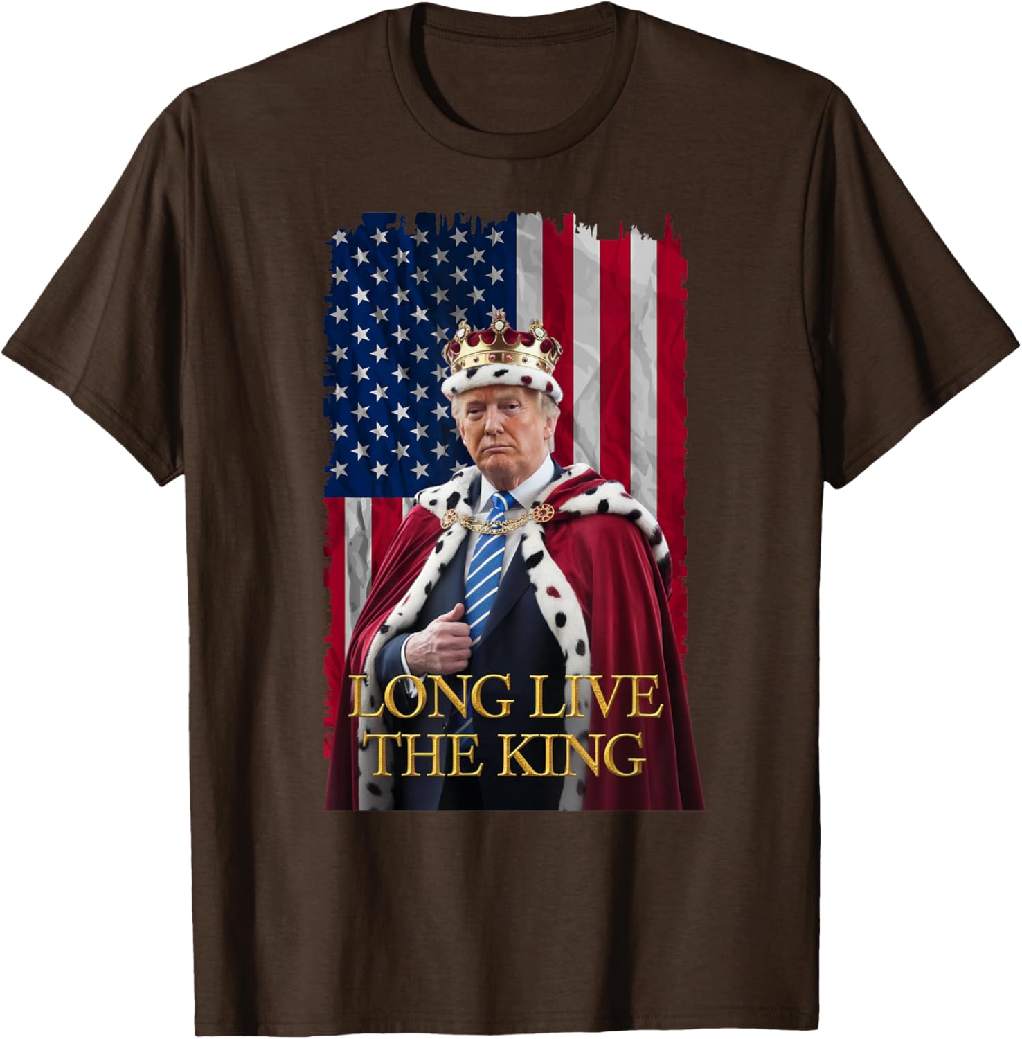 Long Live The King Vintage Trump Portrait T-Shirt for 4th of July Fun - 7