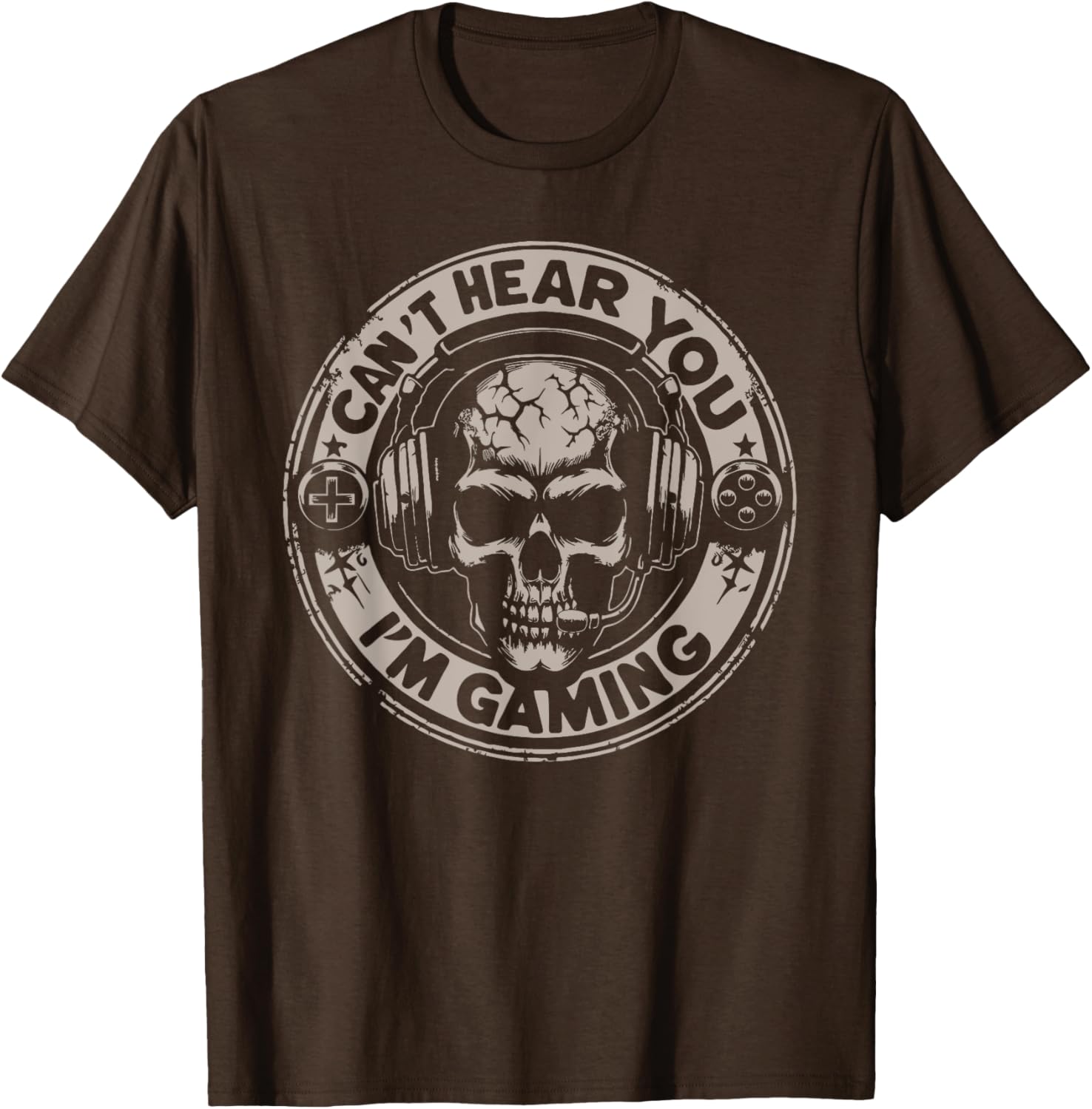 Funny Gamer Skull T-Shirt Can't Hear You I'm Gaming - Cool Gaming Apparel - 5