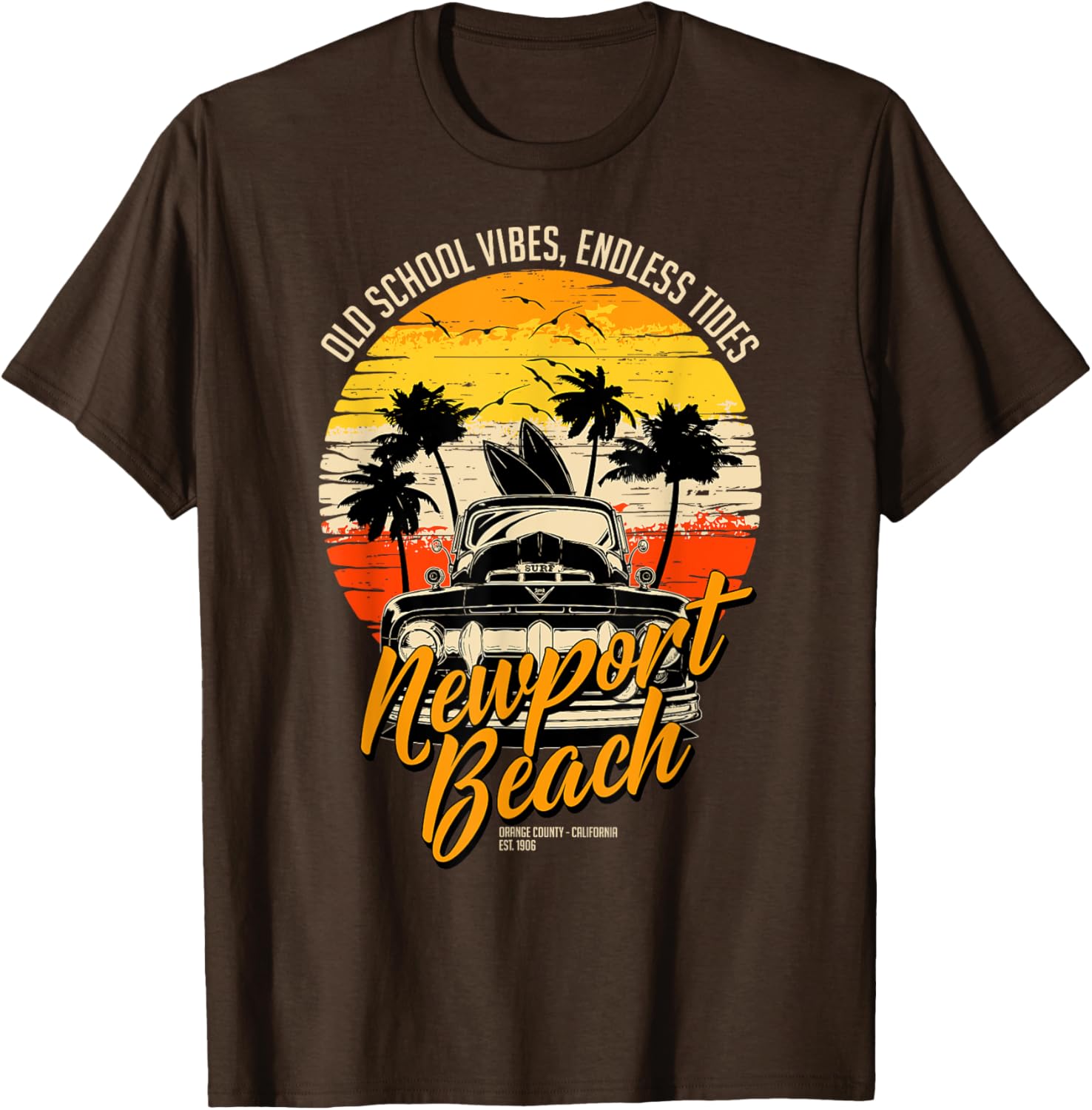 Vintage Newport Beach T-Shirt with Endless Tides Old School Vibes - 7