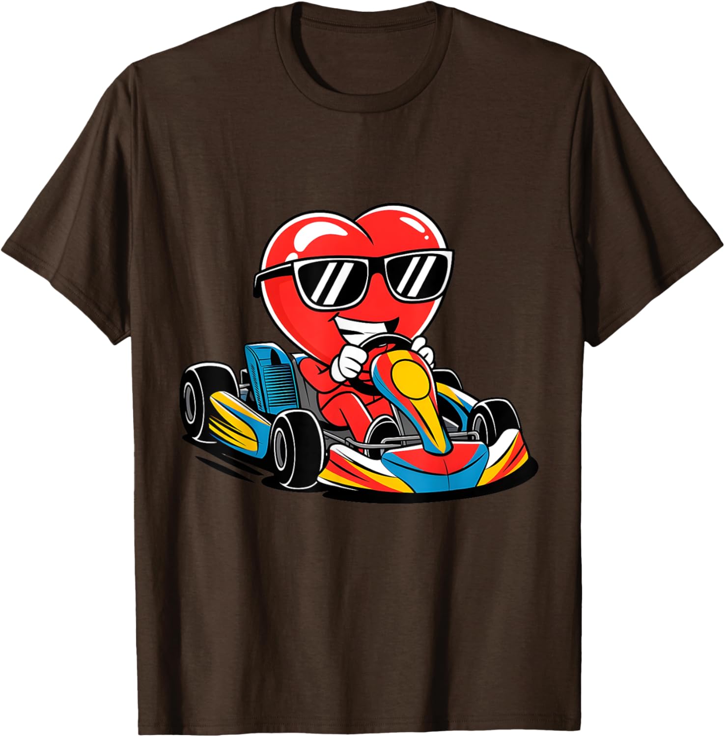 Heart Racing Go-Kart Valentine's Day T-Shirt for Boys and Girls - 19