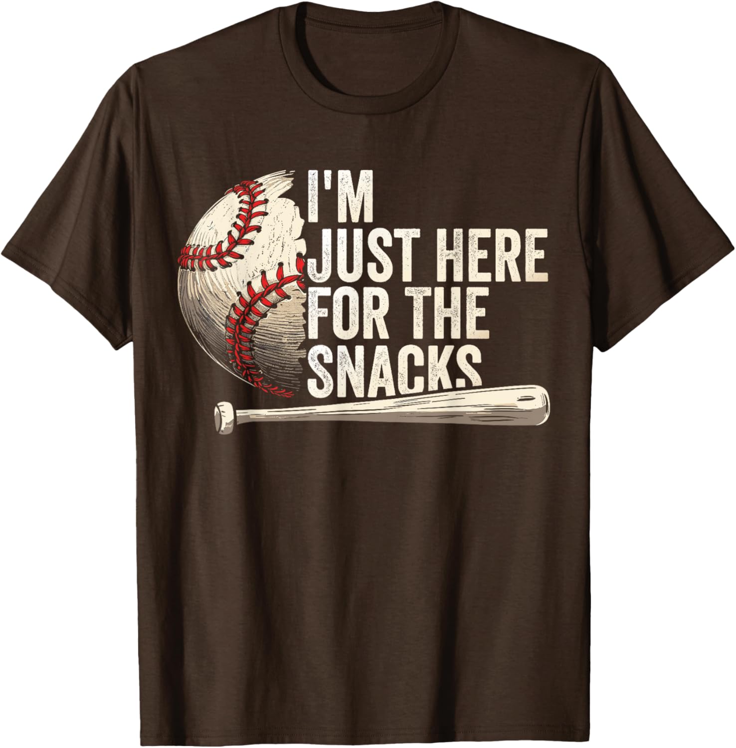 Funny Fantasy Baseball League T-Shirt I'm Just Here For The Snacks - 14