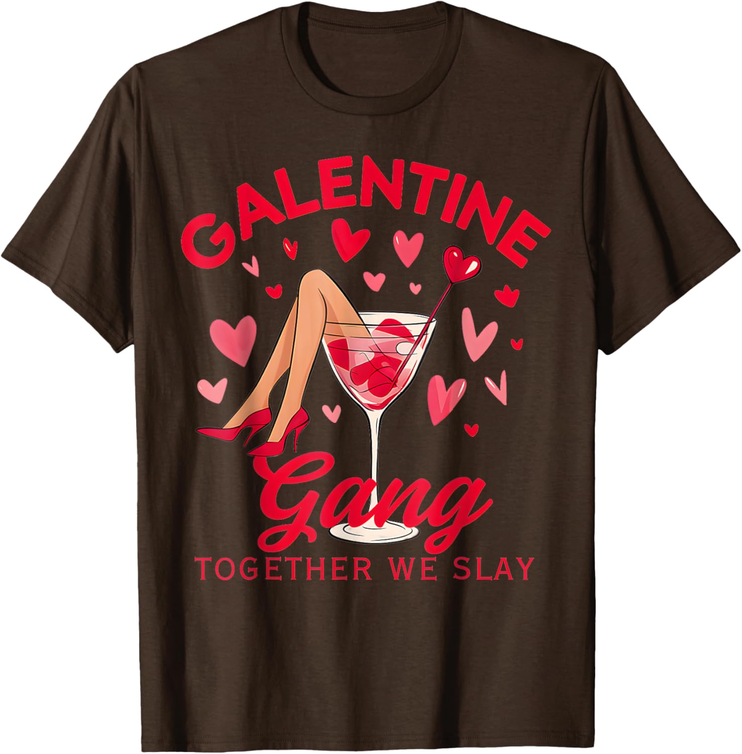 Galentine Gang Together We Slay Valentine's Day T-Shirt for Women and Girls - 7