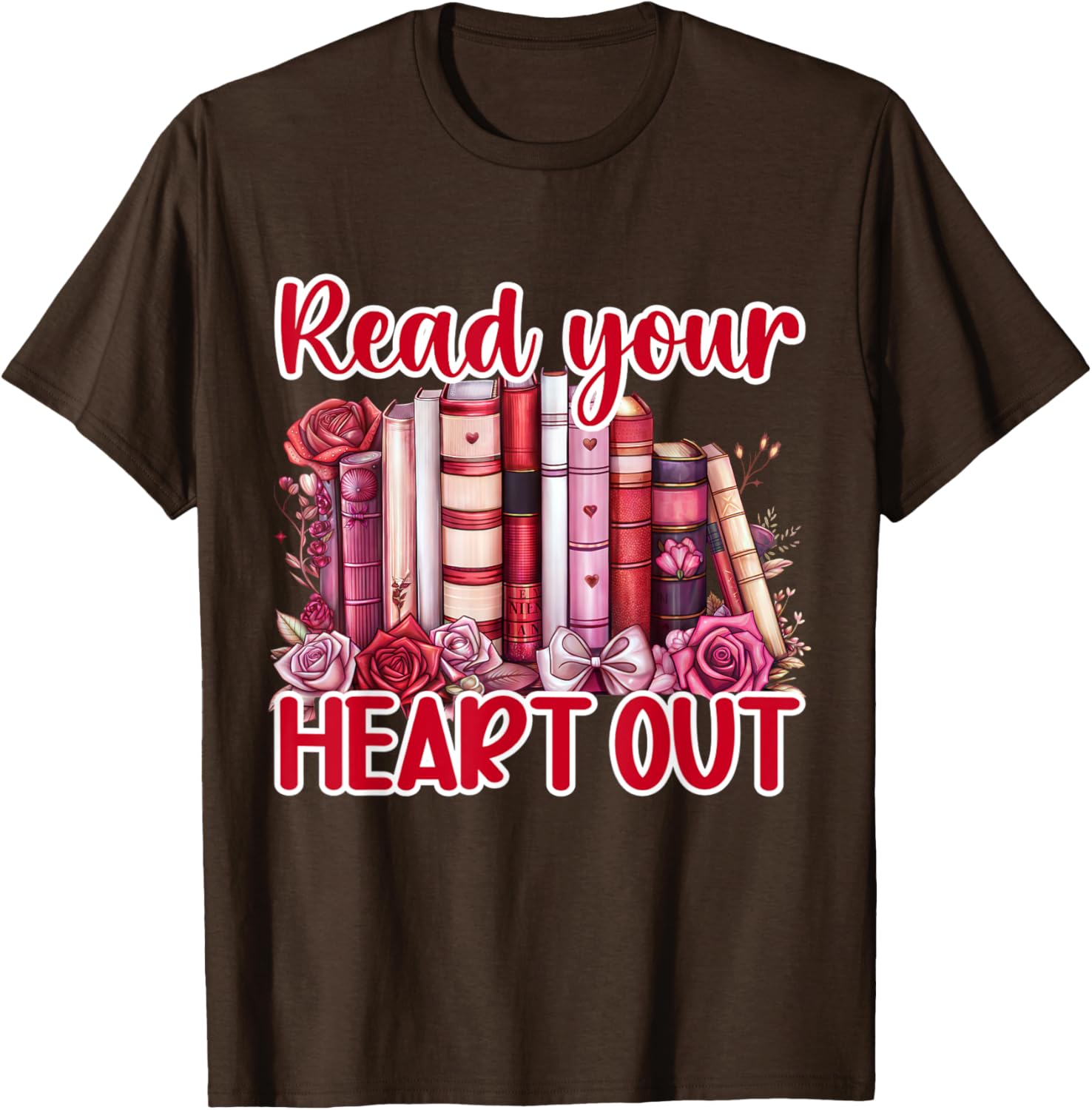 Retro Read Your Heart Out Valentine's Day T-Shirt for Book Lovers and Teachers - 1