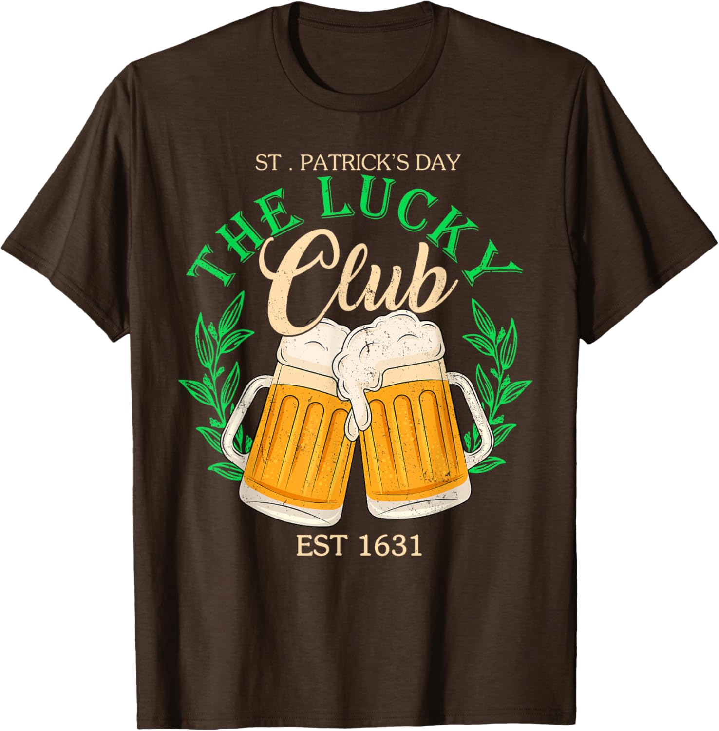 Lucky Club St. Patrick's Day Beer T-Shirt for Irish Group Fun - 1