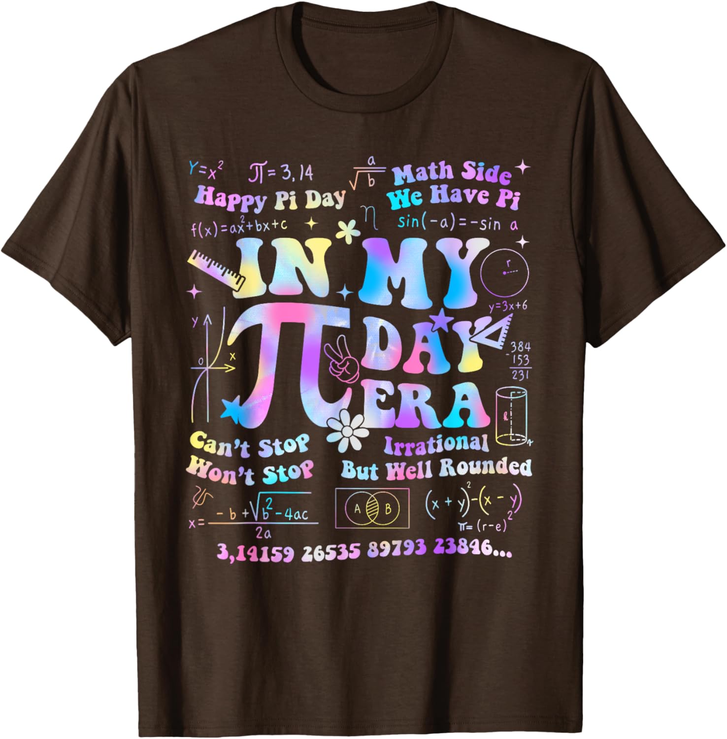 In My Pi Day Era Tie Dye T-Shirt for Math and Science Lovers - 13