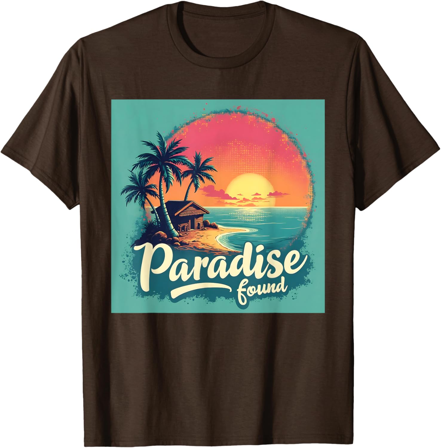 Tropical Paradise Sunset Shirt with Palm Trees and Ocean Design - 7