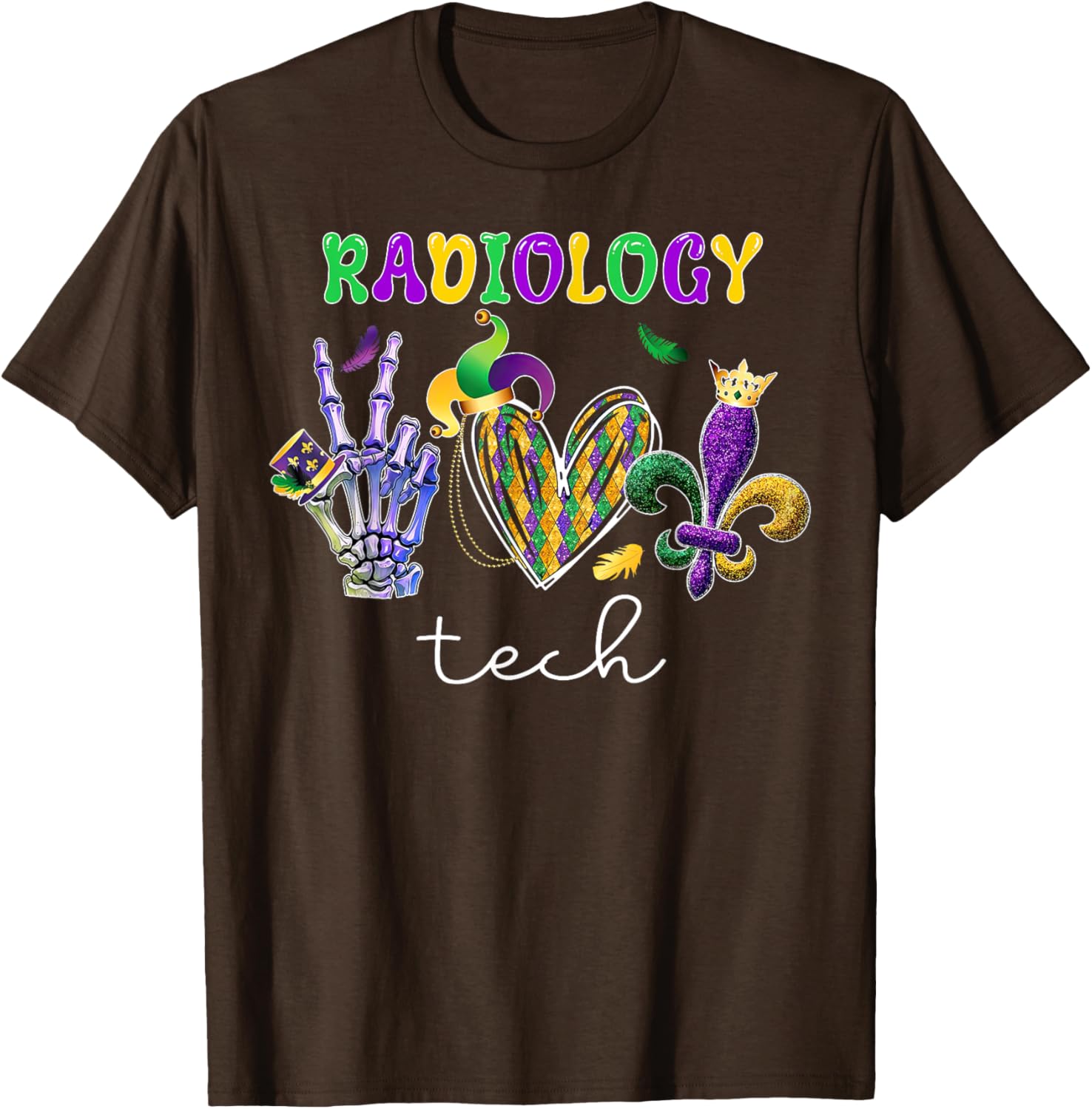 Radiology Tech Mardi Gras T-Shirt for X-Ray Technologists and Fans - 16