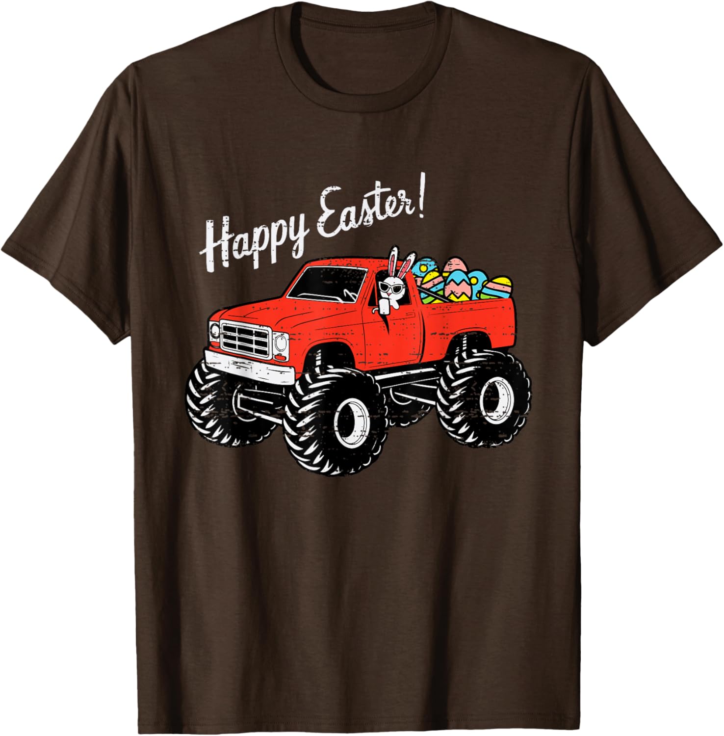 Boys Happy Easter Truck T-Shirt with Colorful Eggs for Toddlers - 2