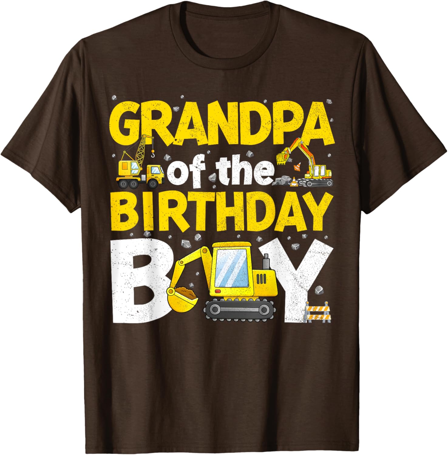 Grandpa Of The Birthday Boy Construction Family Party T-Shirt Gift - 10